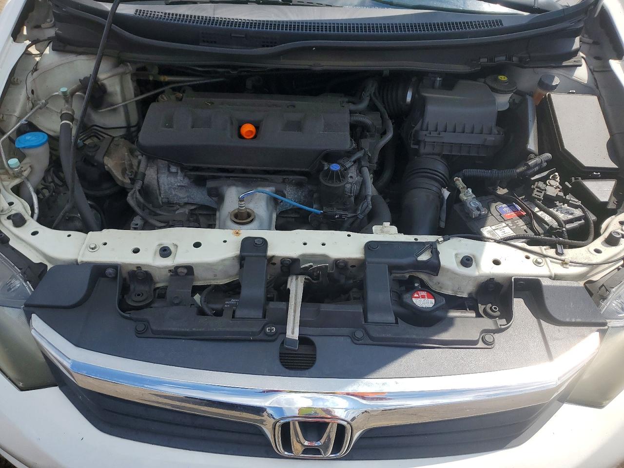 2012 Honda Civic Lx White vin: 2HGFB2E59CH501720