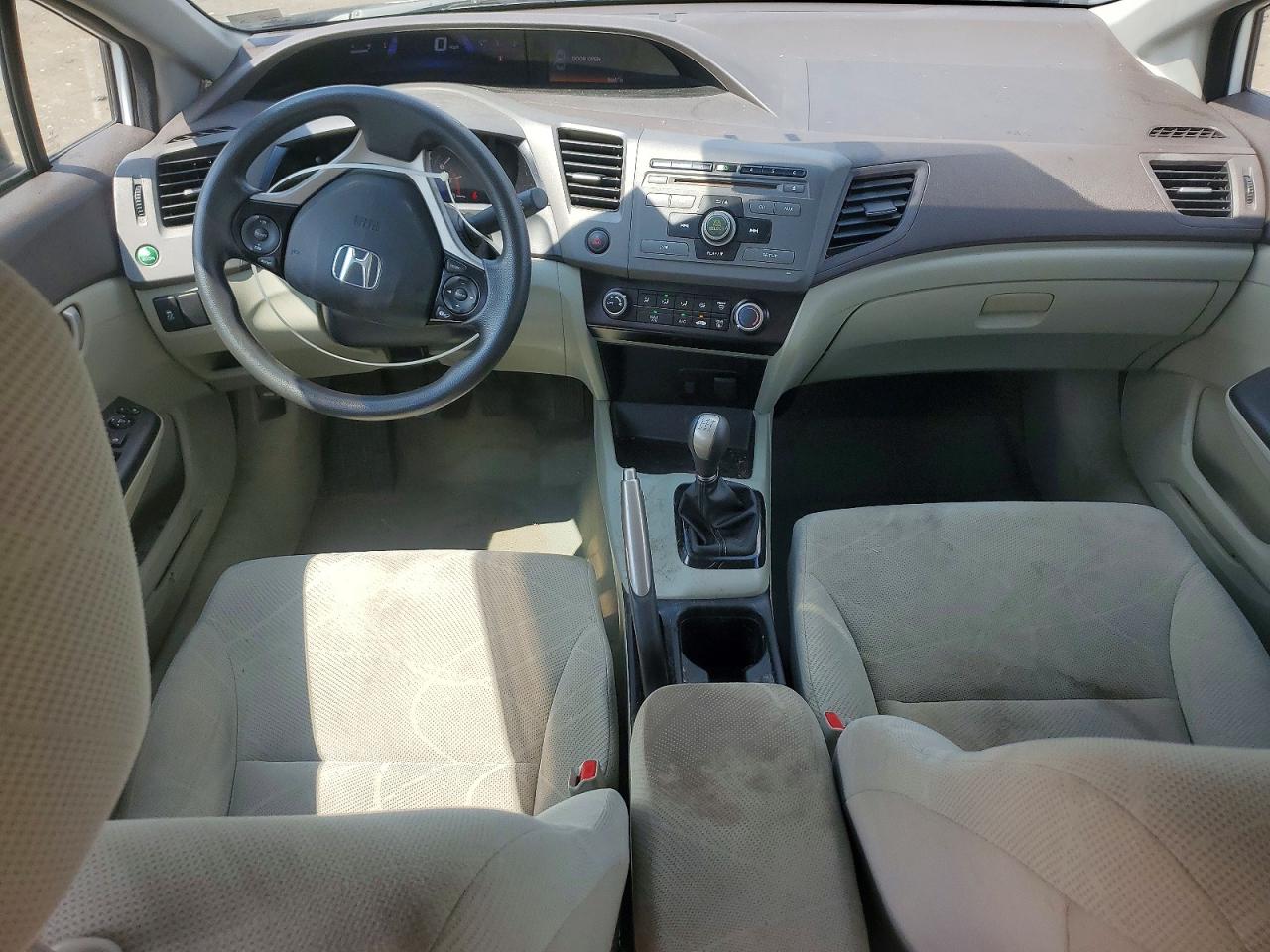 2012 Honda Civic Lx White vin: 2HGFB2E59CH501720