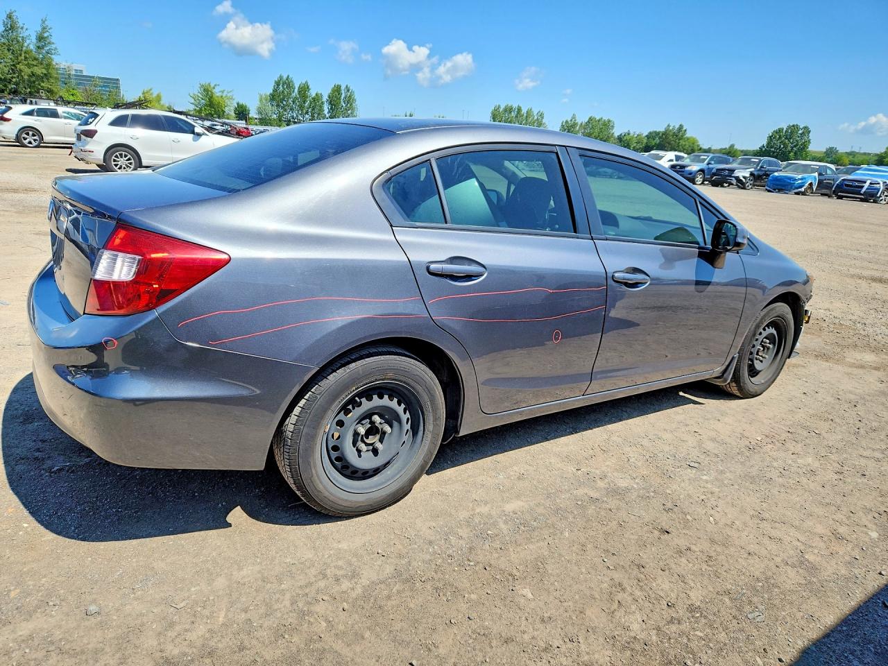 2012 Honda Civic Lx Gray vin: 2HGFB2F40CH110526