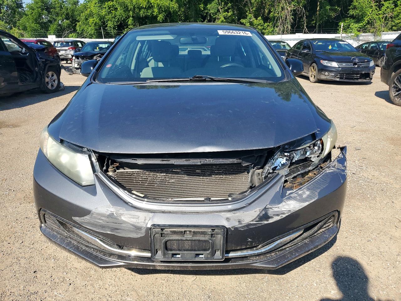 2013 Honda Civic Lx Gray vin: 2HGFB2F40DH105697