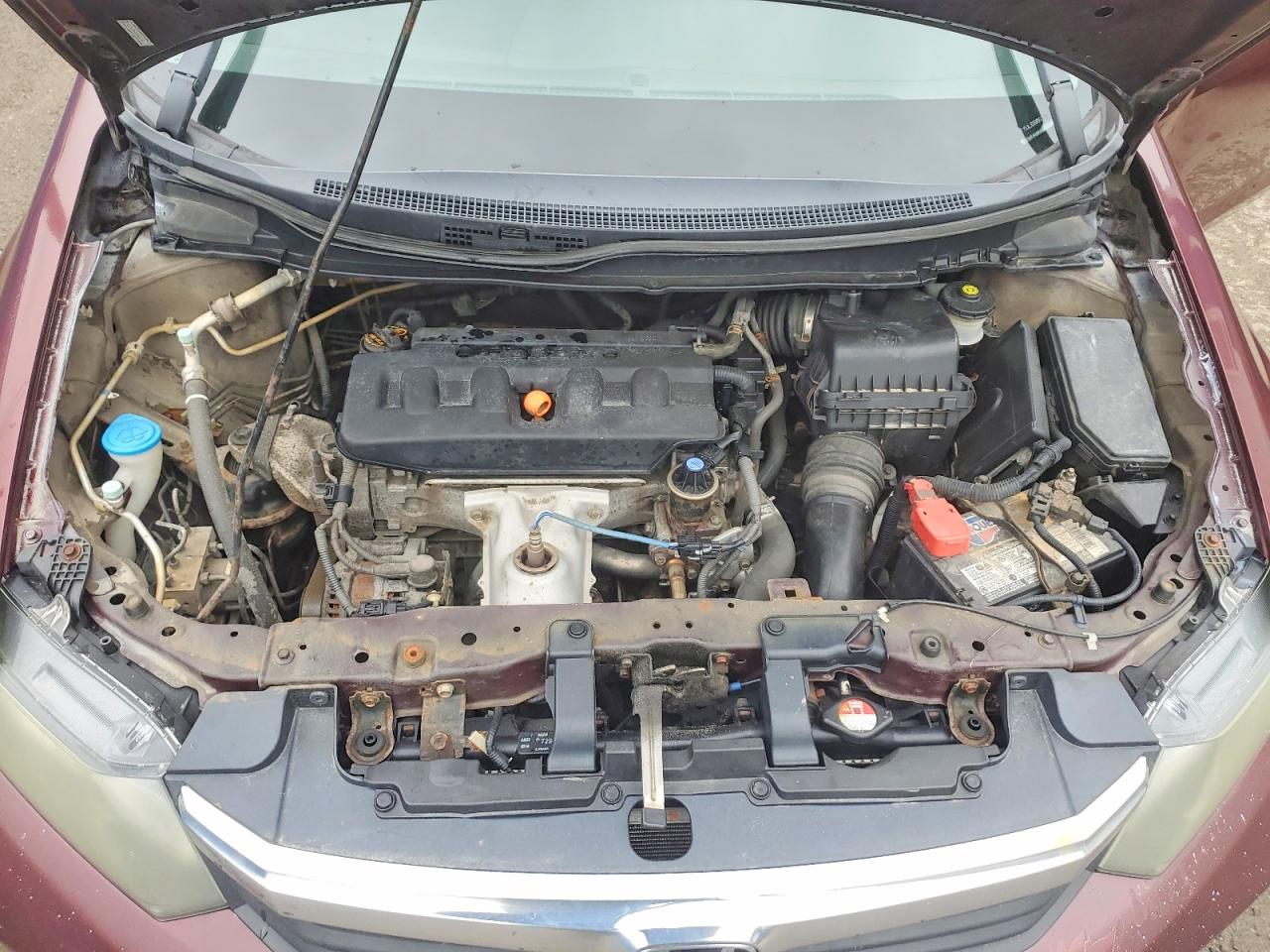 2012 Honda Civic Lx Burgundy vin: 2HGFB2F42CH001520