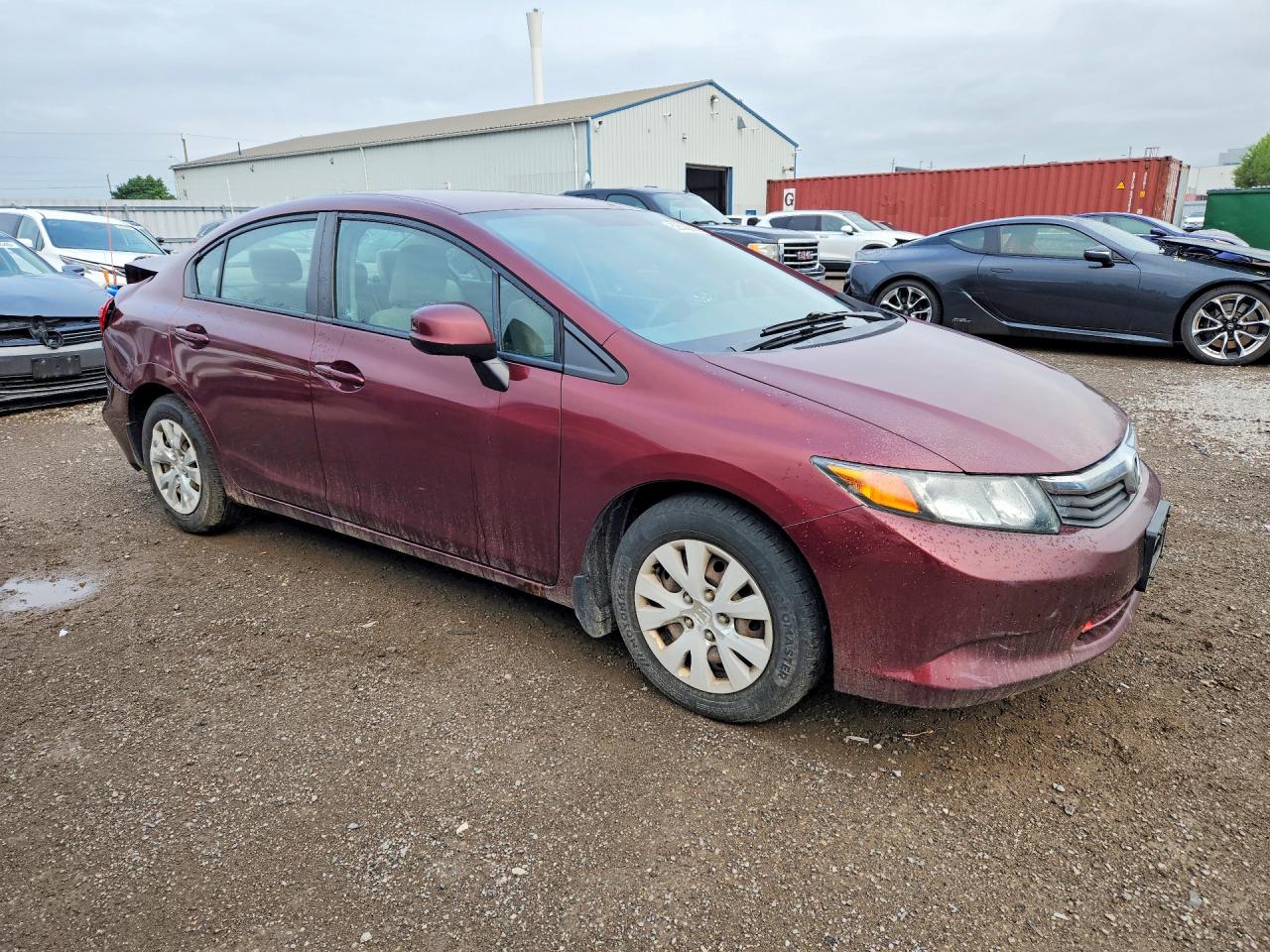 2012 Honda Civic Burgundy vin: 2HGFB2F42CH026255