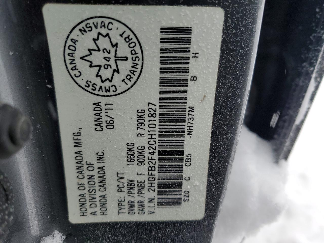 2012 Honda Civic Lx Gray vin: 2HGFB2F42CH101827