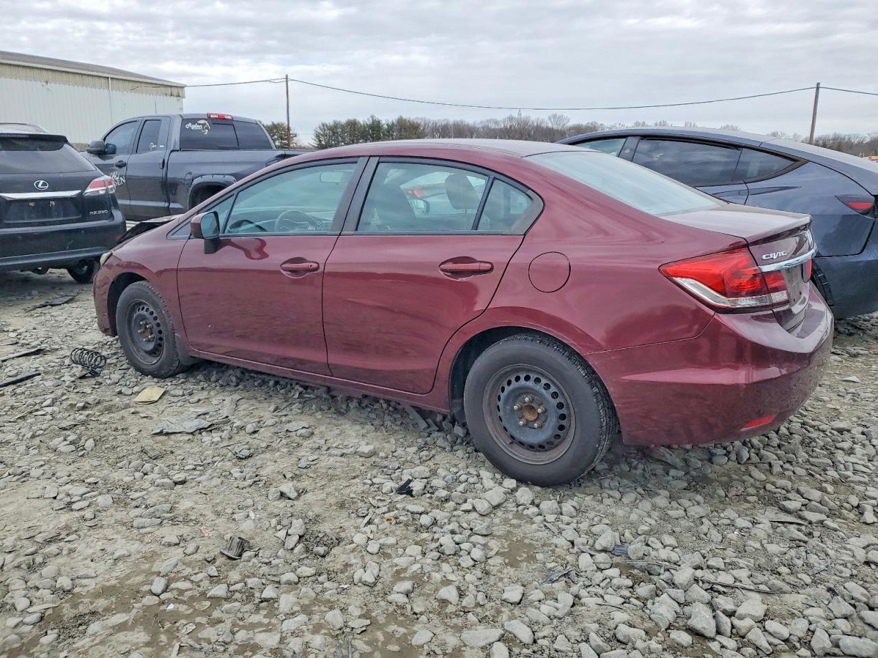 2014 Honda Civic Lx Maroon vin: 2HGFB2F42EH042233