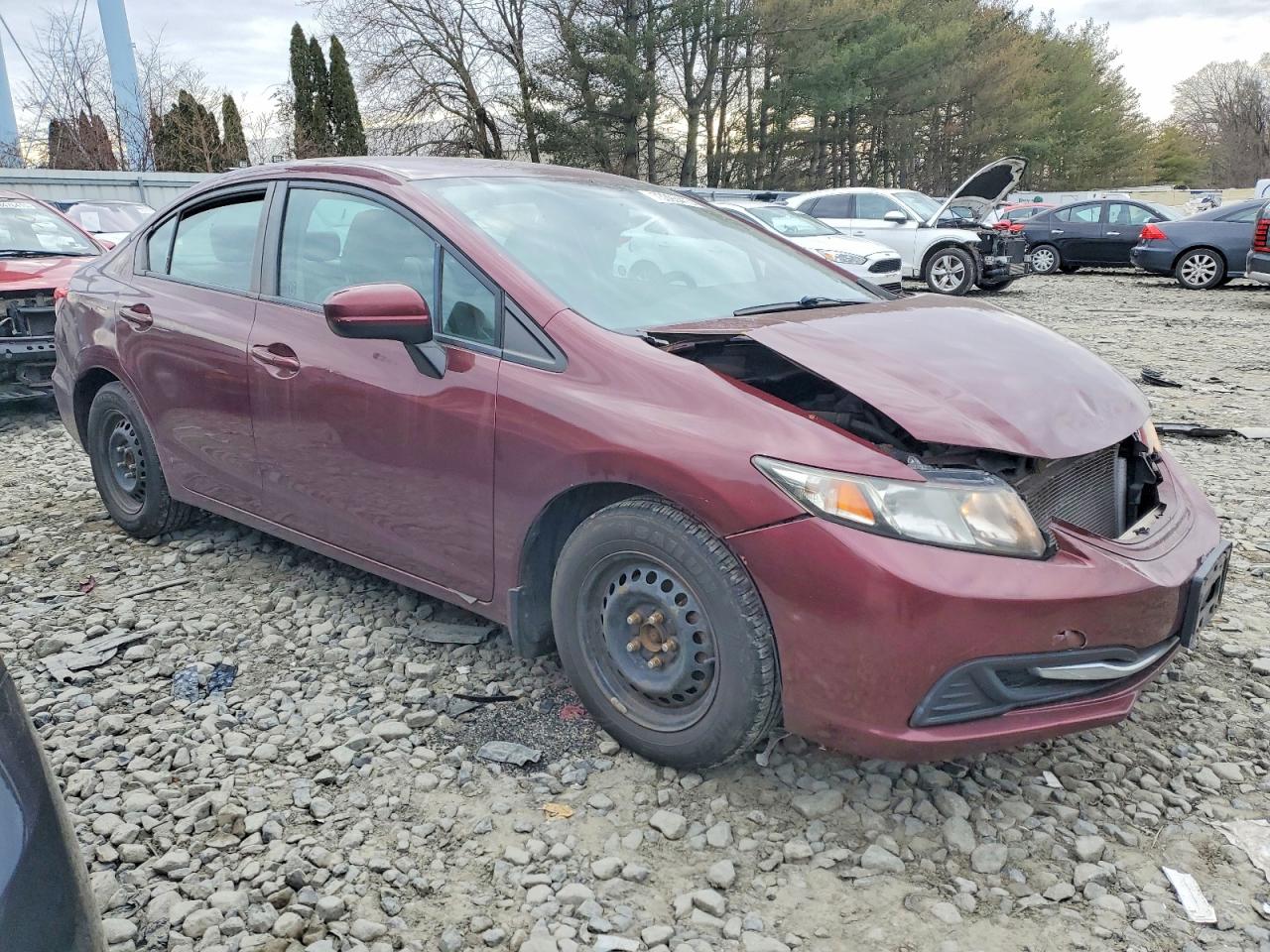 2014 Honda Civic Lx Maroon vin: 2HGFB2F42EH042233