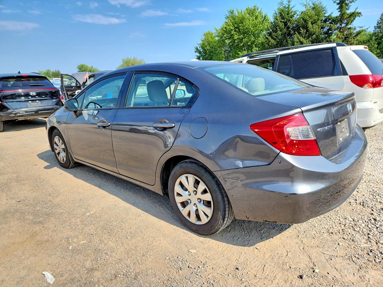 2012 Honda Civic Lx Gray vin: 2HGFB2F43CH025647