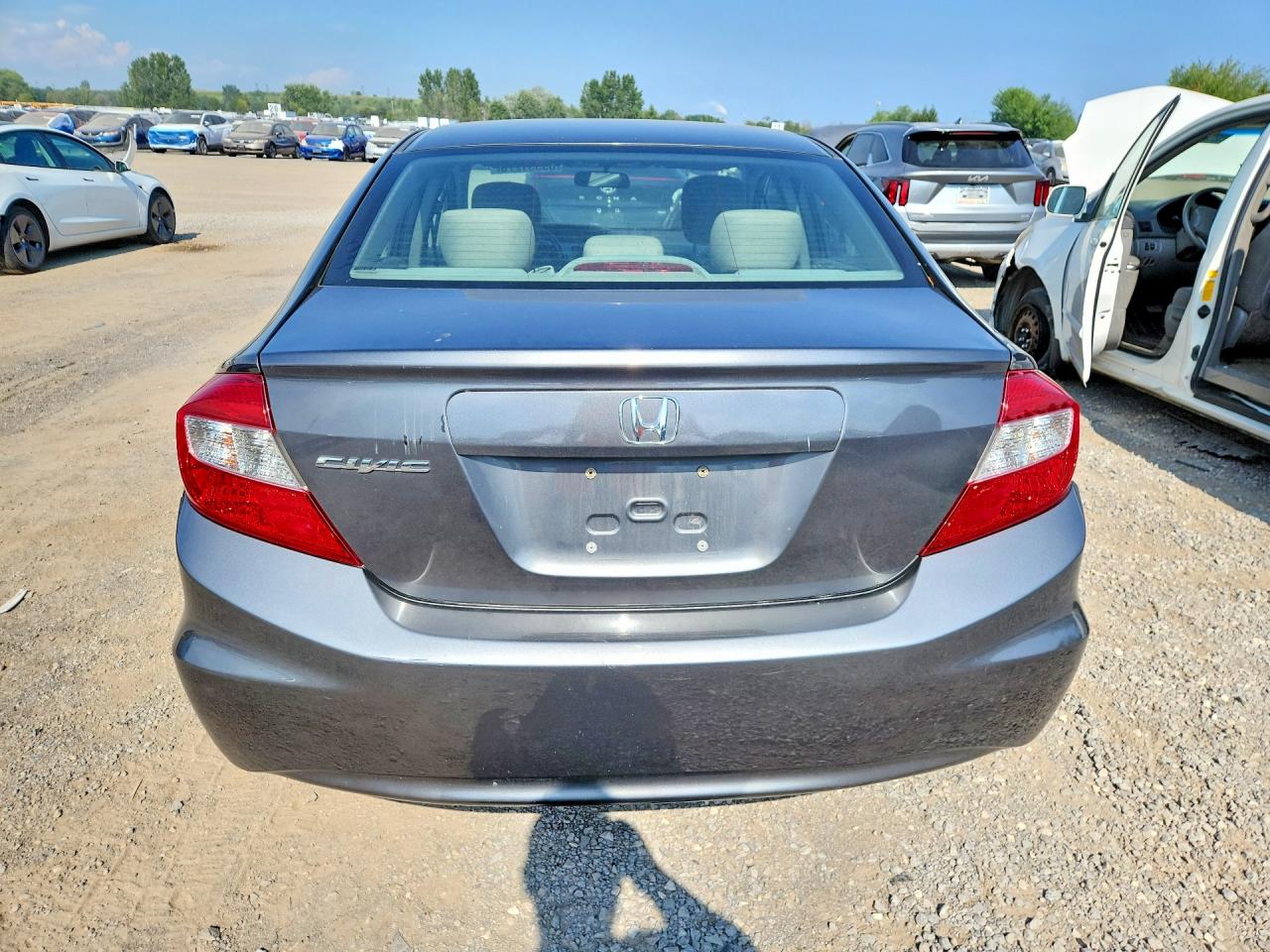 2012 Honda Civic Lx Gray vin: 2HGFB2F43CH025647