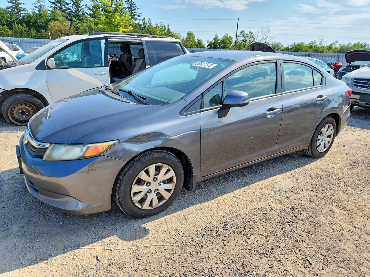 2012 Honda Civic Lx Gray vin: 2HGFB2F43CH025647