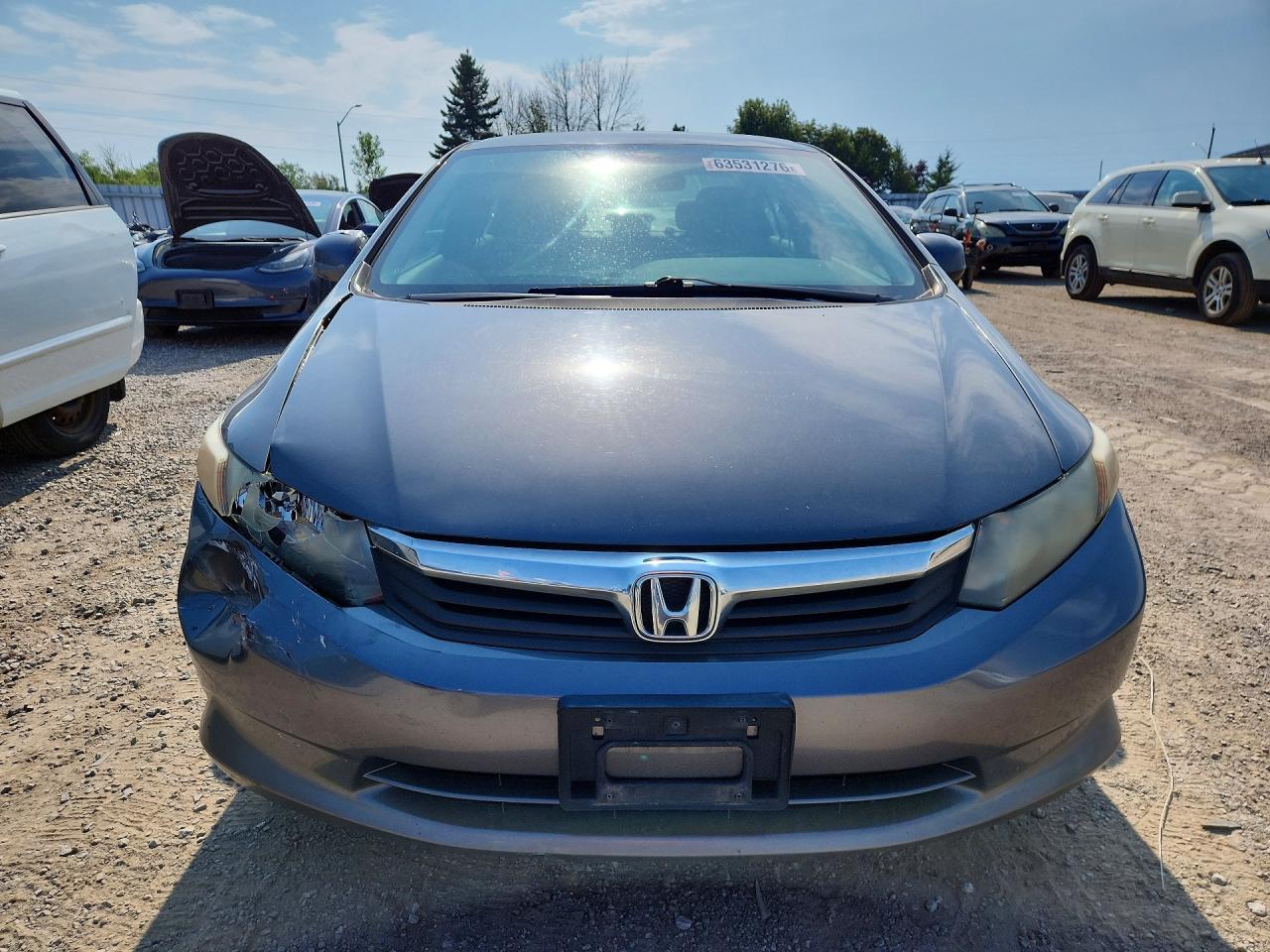 2012 Honda Civic Lx Gray vin: 2HGFB2F43CH025647