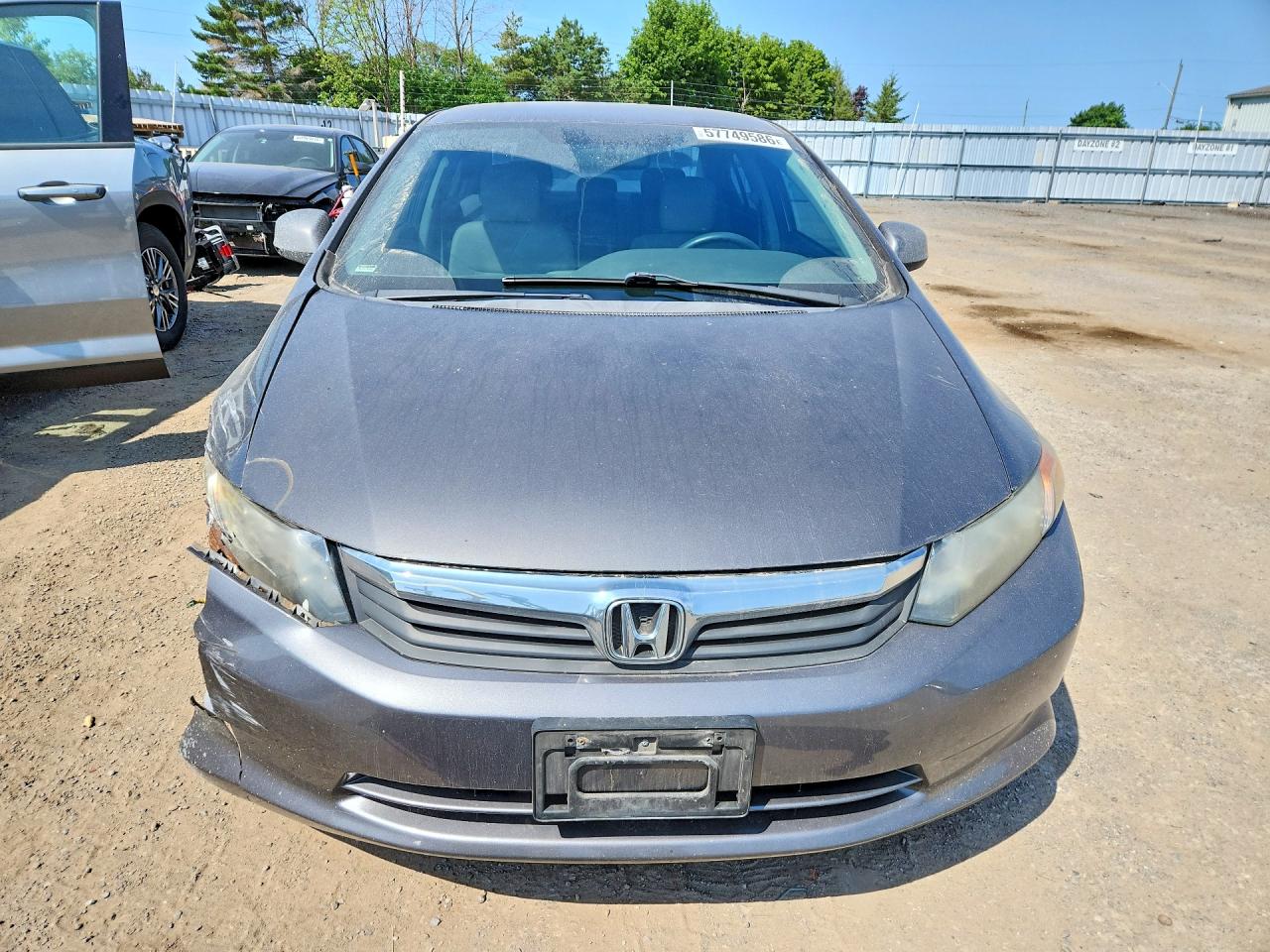 2012 Honda Civic Lx Gray vin: 2HGFB2F43CH047194