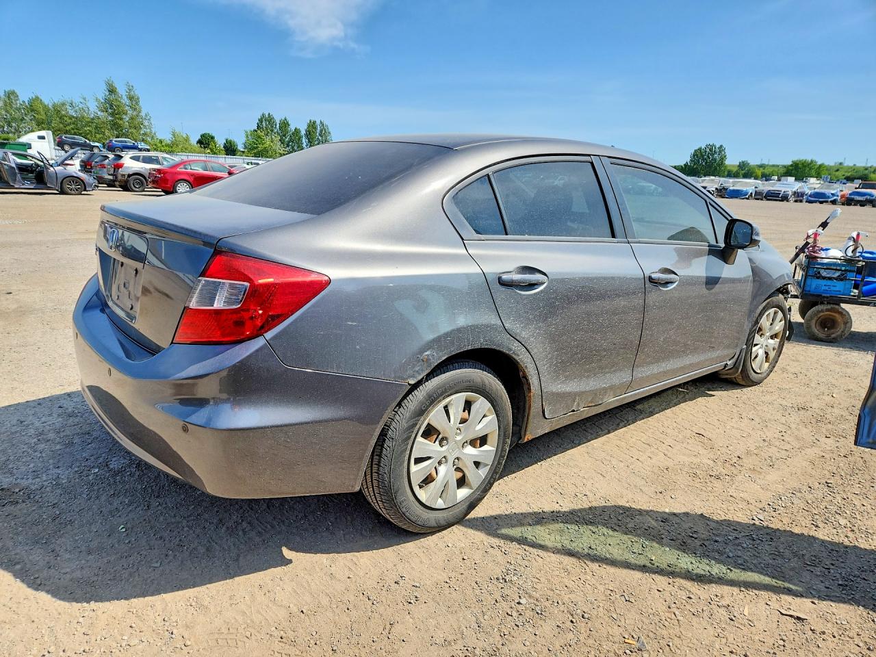 2012 Honda Civic Lx Gray vin: 2HGFB2F43CH047194