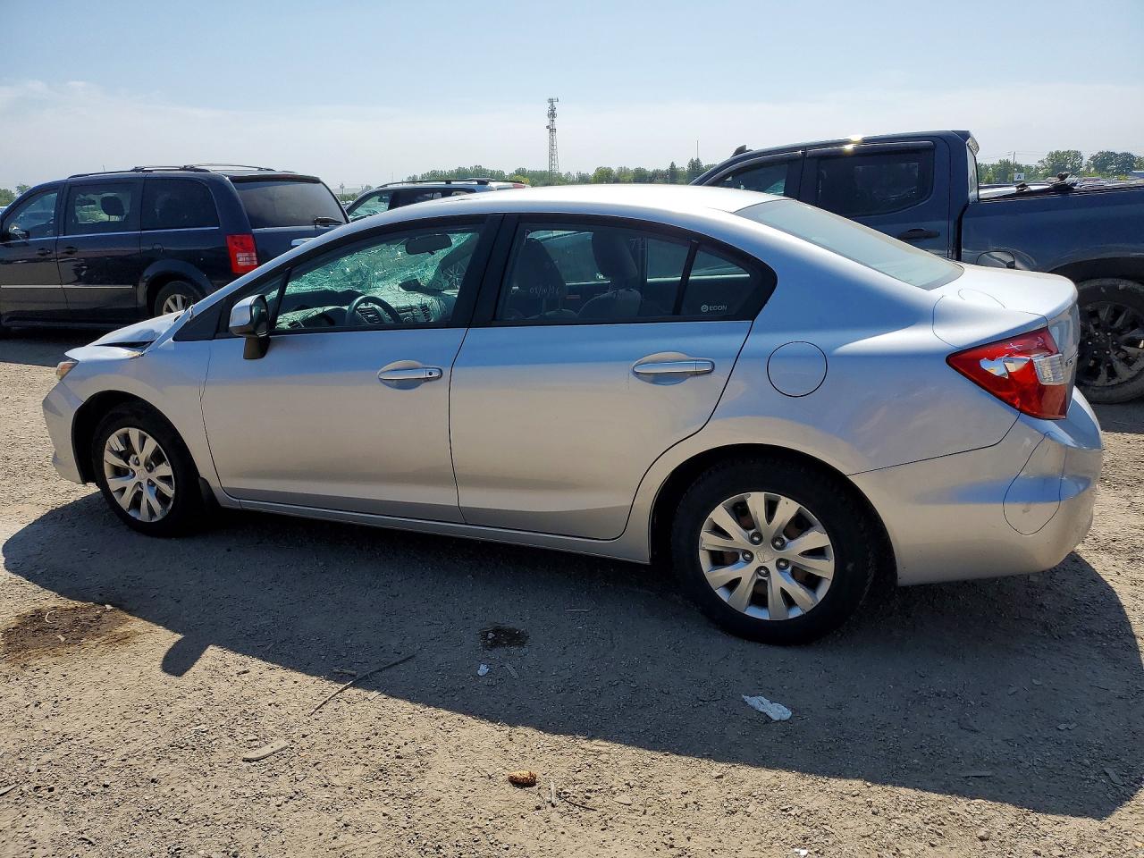 2012 Honda Civic Lx Silver vin: 2HGFB2F44CH117592