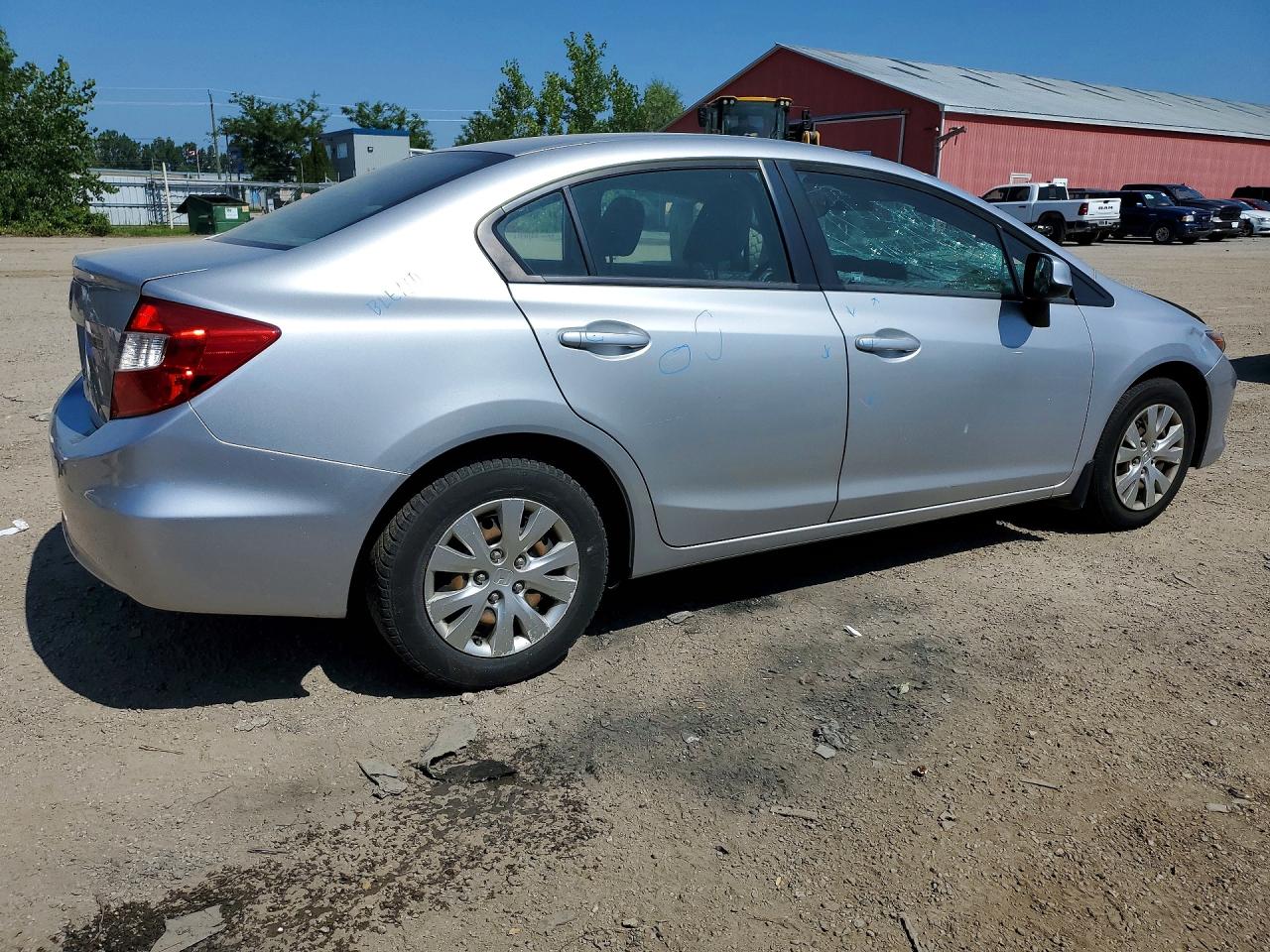 2012 Honda Civic Lx Silver vin: 2HGFB2F44CH117592