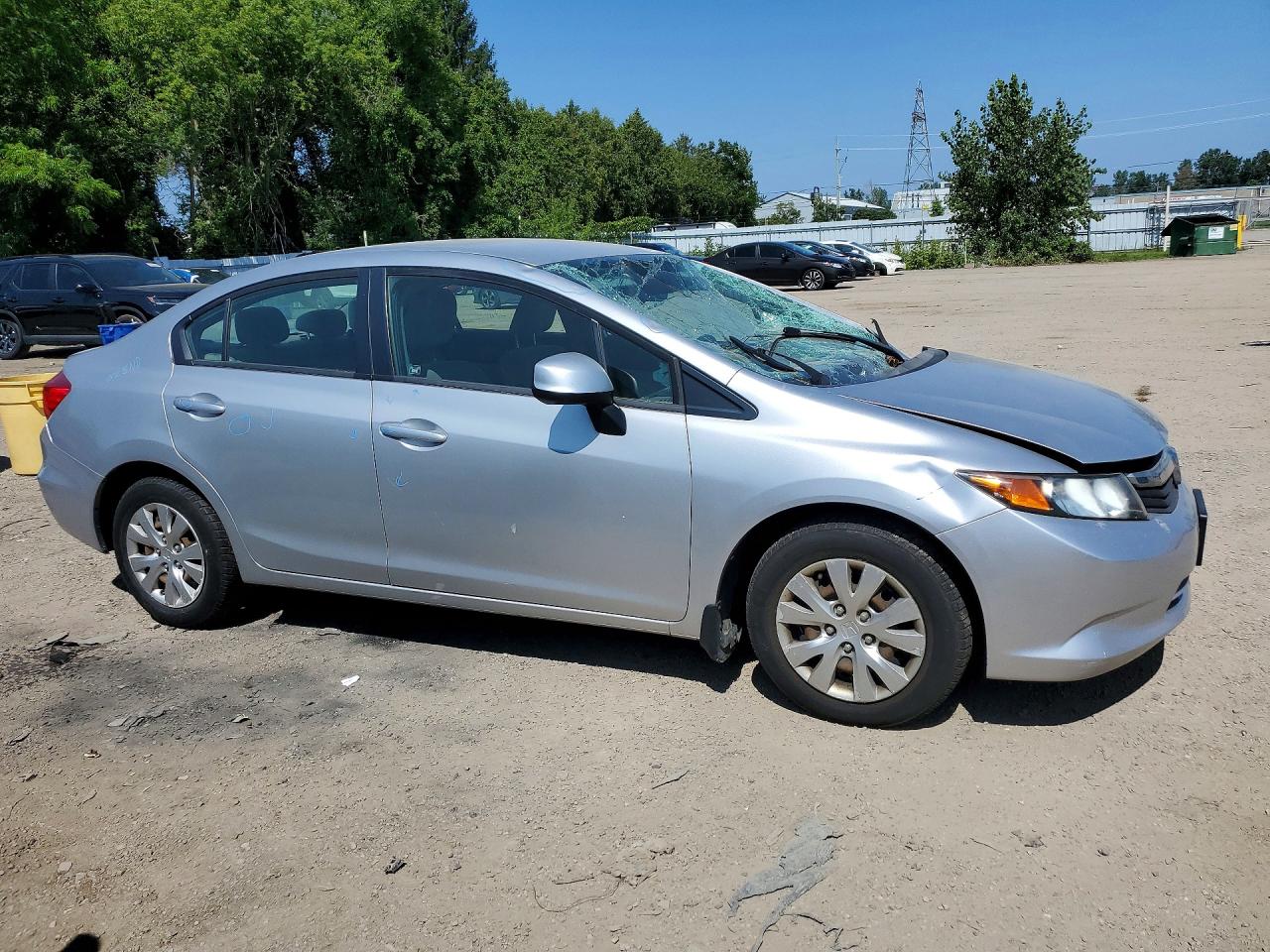 2012 Honda Civic Lx Silver vin: 2HGFB2F44CH117592