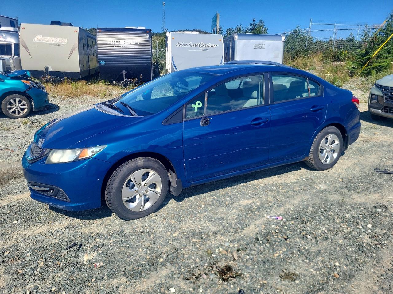 2013 Honda Civic Lx Blue vin: 2HGFB2F44DH012777