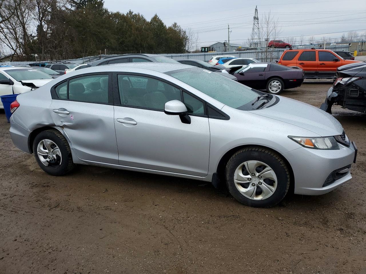 2013 Honda Civic Lx Silver vin: 2HGFB2F44DH023360