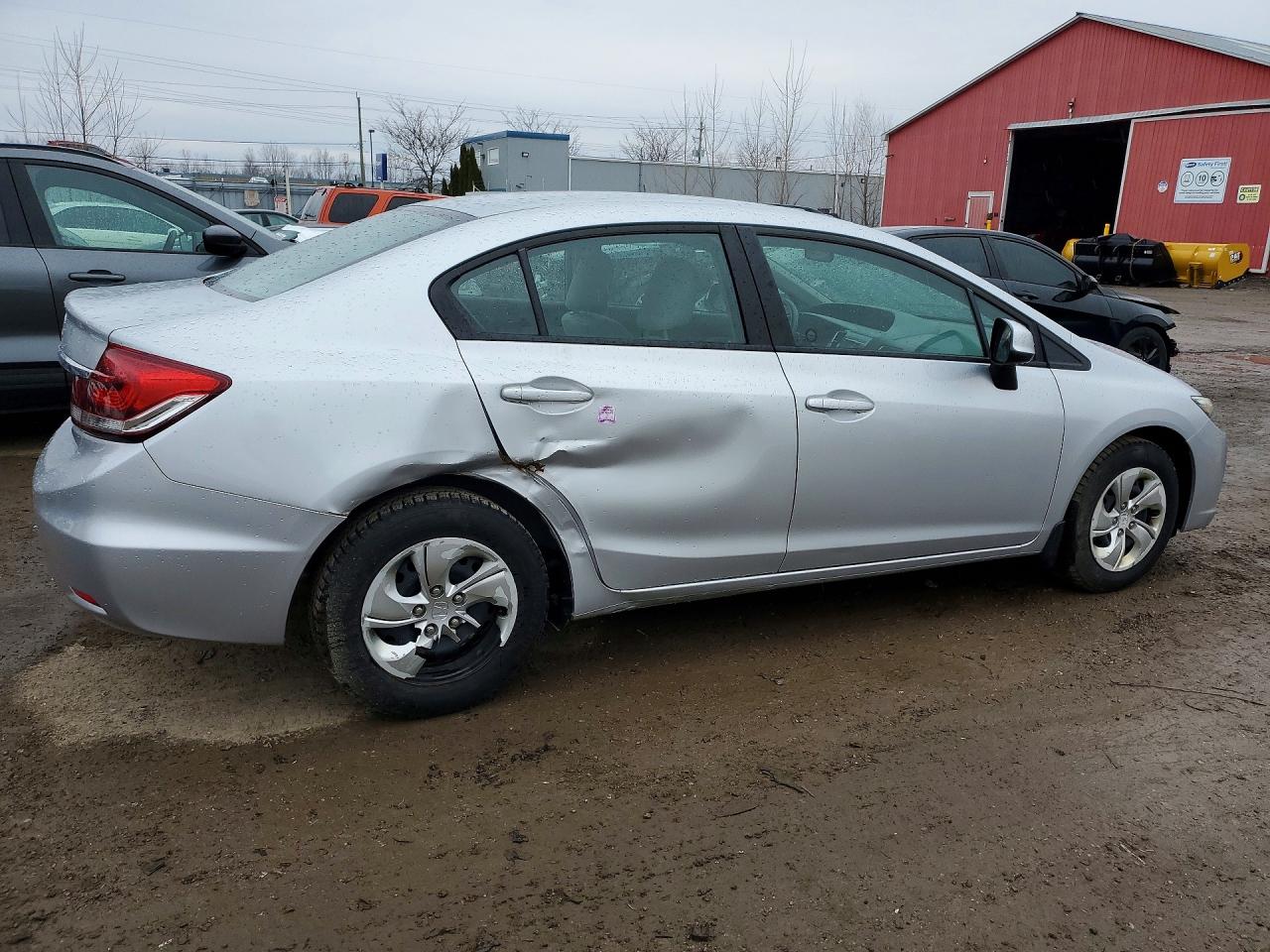 2013 Honda Civic Lx Silver vin: 2HGFB2F44DH023360