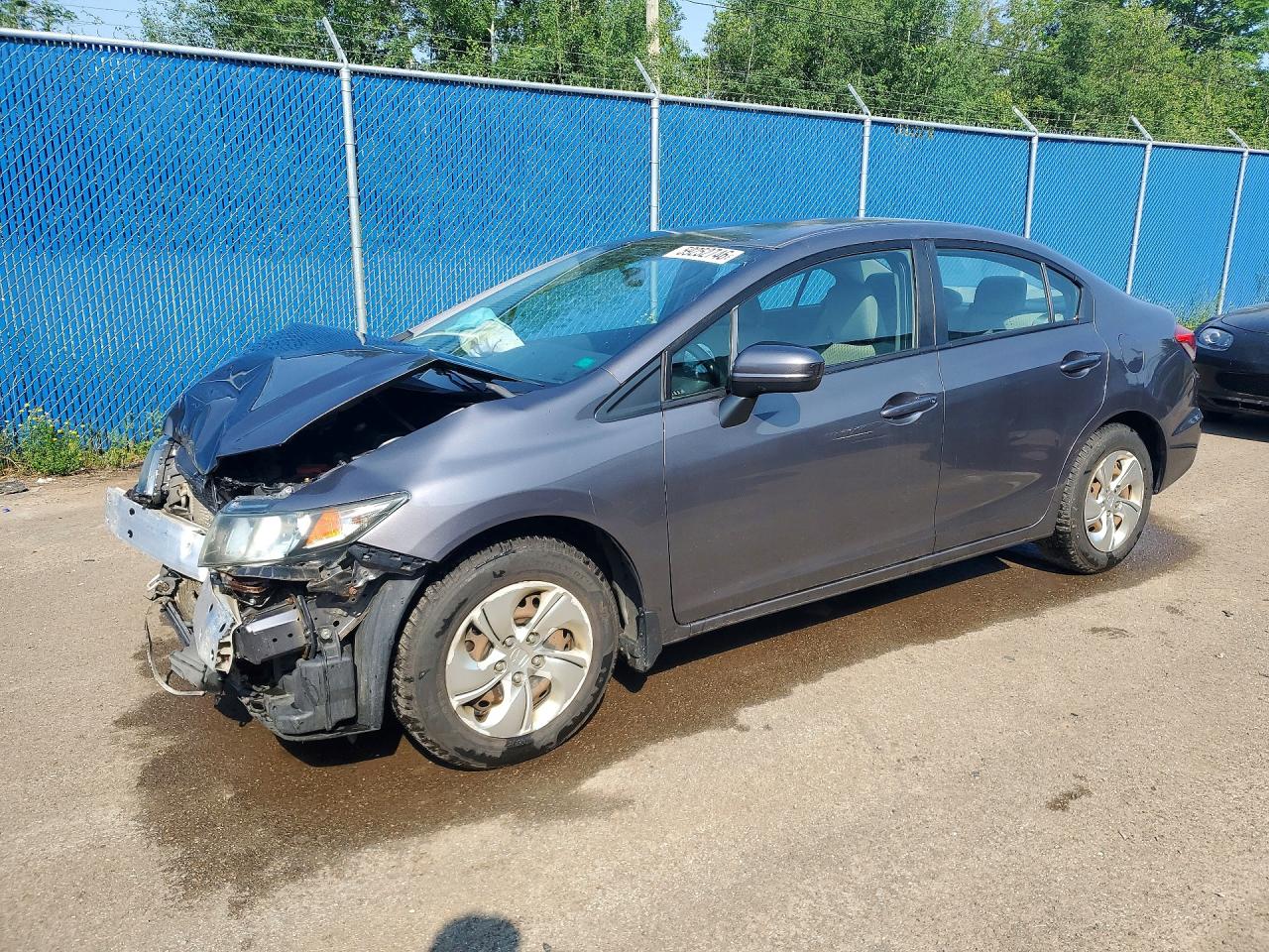 2014 Honda Civic Lx Серый vin: 2HGFB2F44EH034327