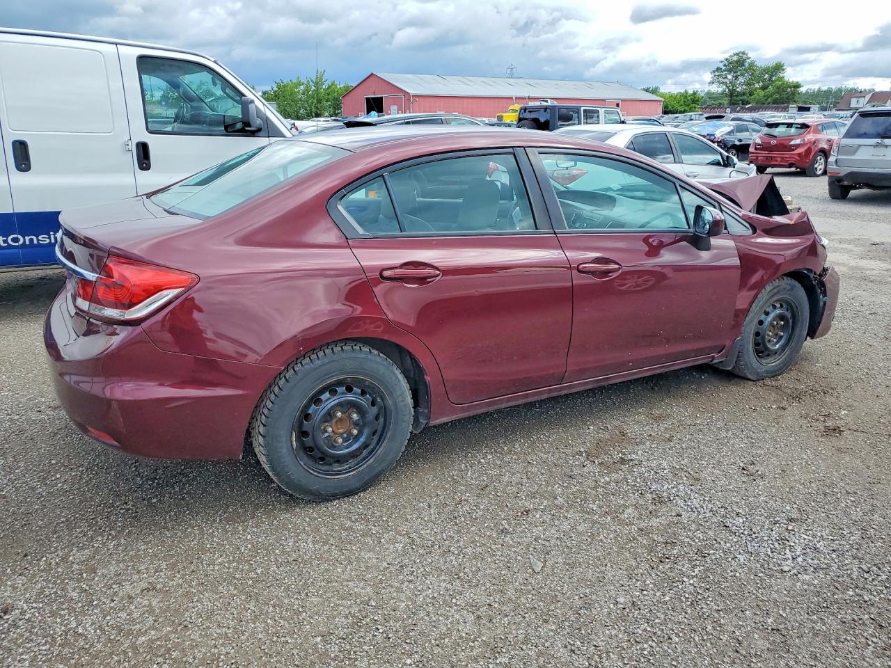 2015 Honda Civic Lx Burgundy vin: 2HGFB2F44FH030148