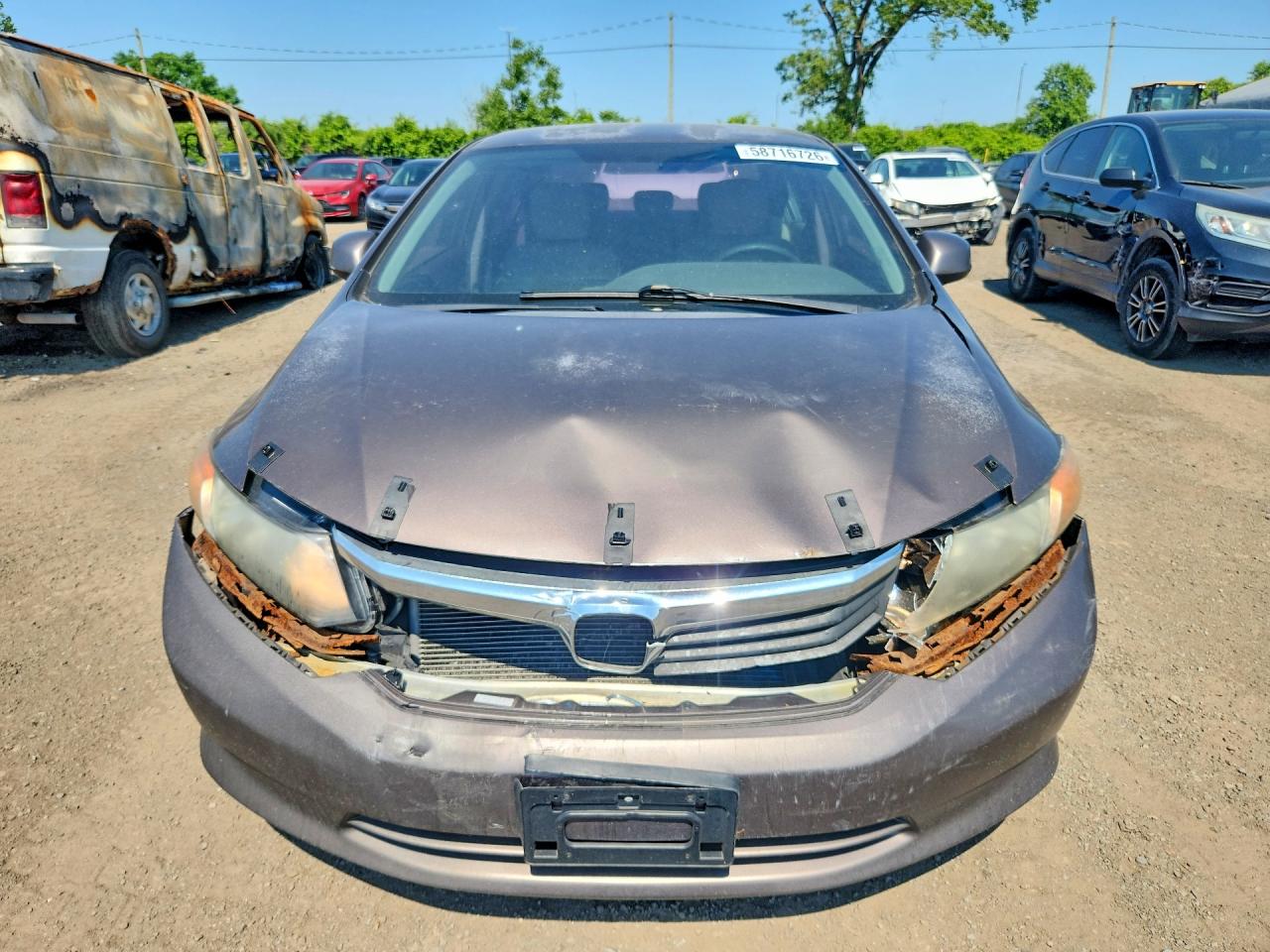 2012 Honda Civic Lx Gray vin: 2HGFB2F45CH012544