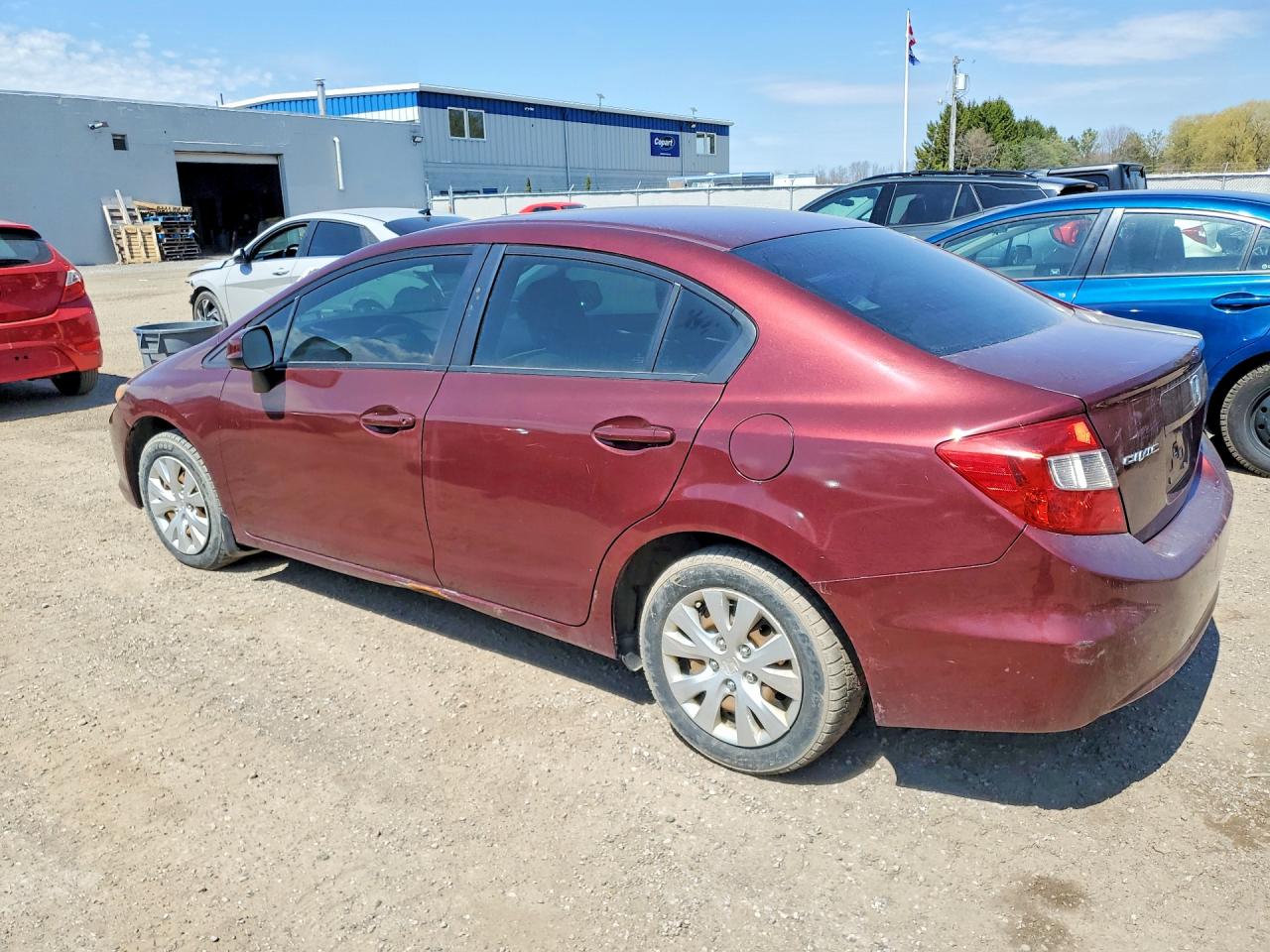2012 Honda Civic Lx Burgundy vin: 2HGFB2F45CH048184