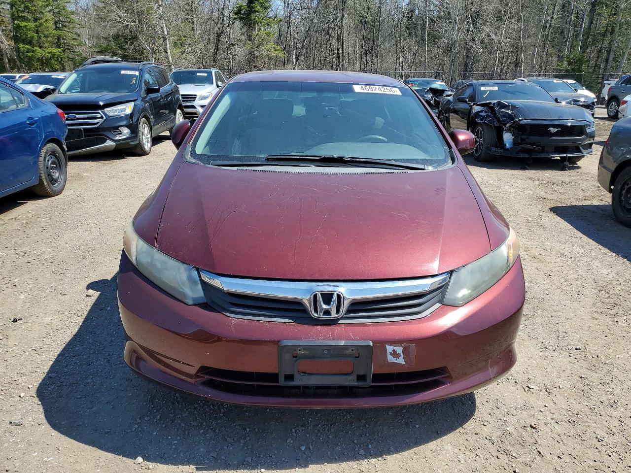 2012 Honda Civic Lx Burgundy vin: 2HGFB2F45CH048184