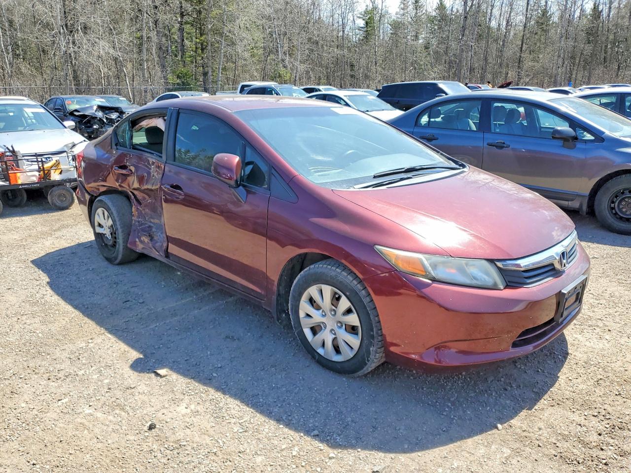 2012 Honda Civic Lx Burgundy vin: 2HGFB2F45CH048184