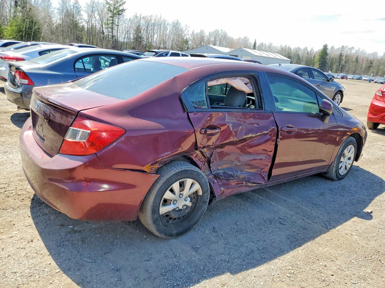 2012 Honda Civic Lx Burgundy vin: 2HGFB2F45CH048184