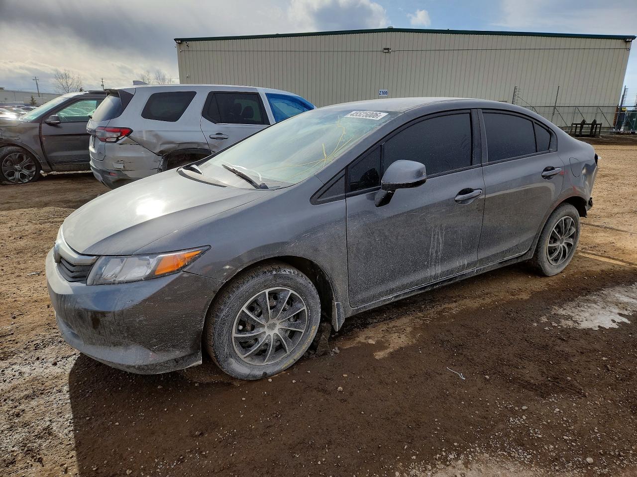 2012 Honda Civic Lx Gray vin: 2HGFB2F45CH058729