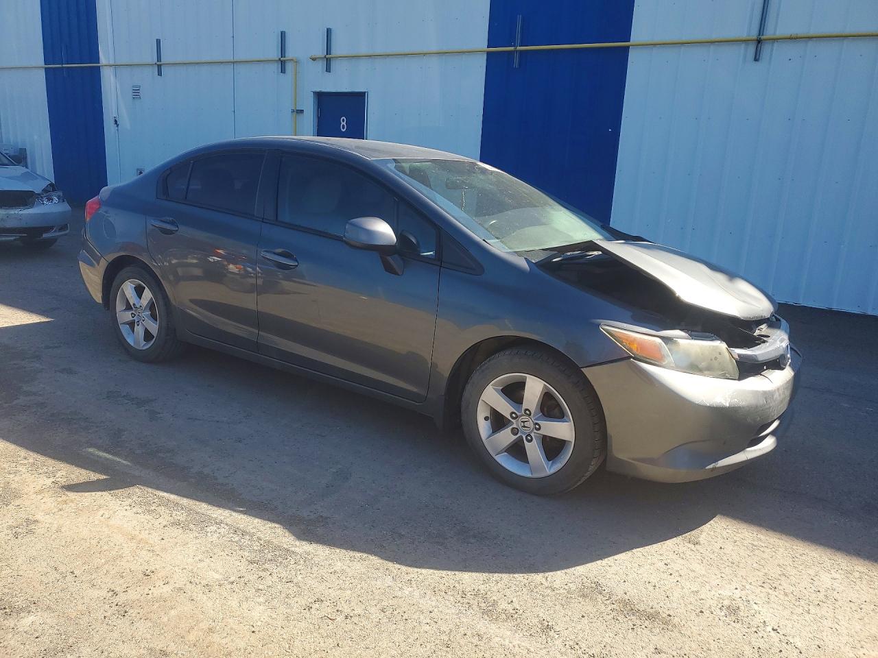 2012 Honda Civic Lx Gray vin: 2HGFB2F45CH121912
