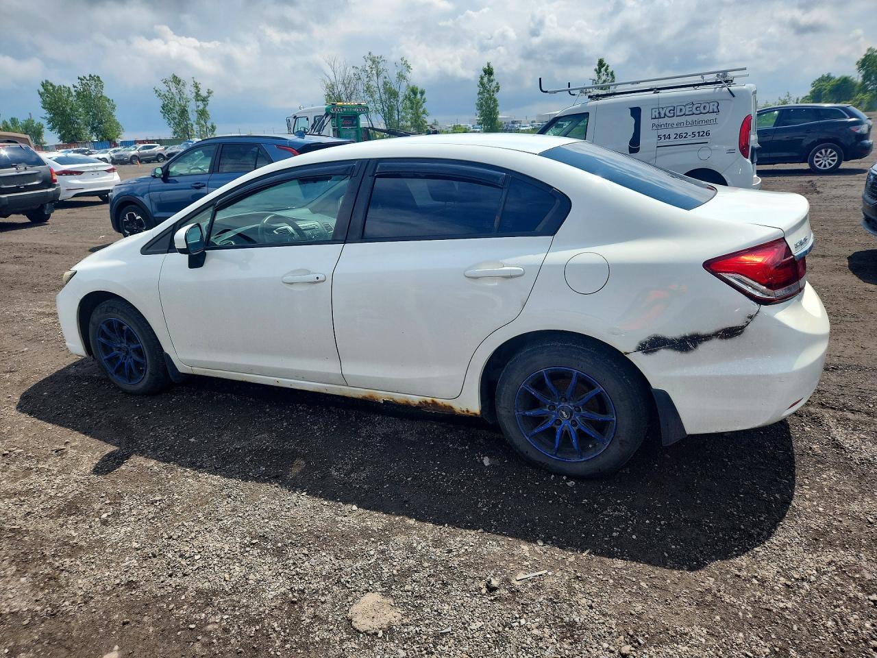 2015 Honda Civic Lx White vin: 2HGFB2F45FH030739