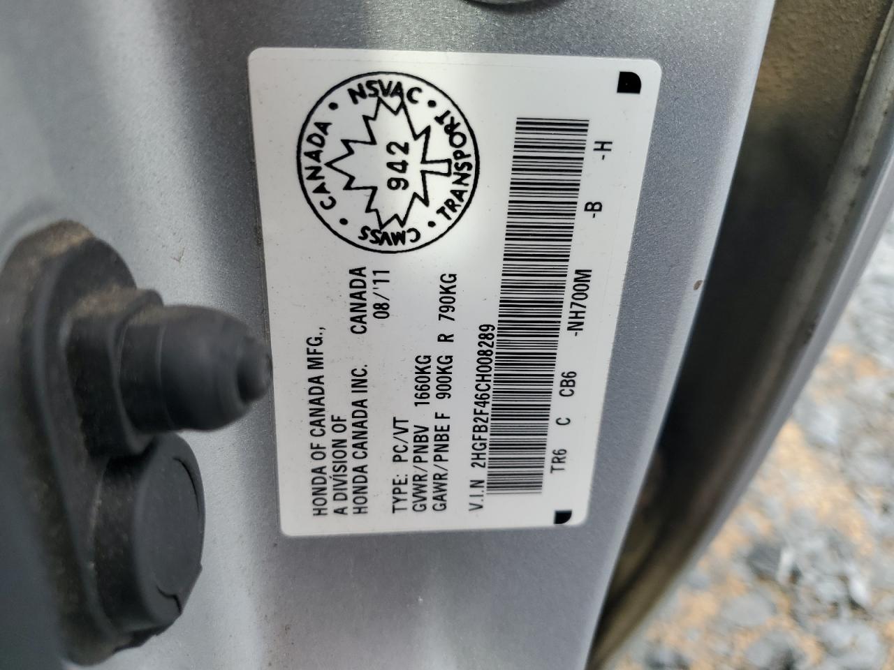 2012 Honda Civic Lx Silver vin: 2HGFB2F46CH008289