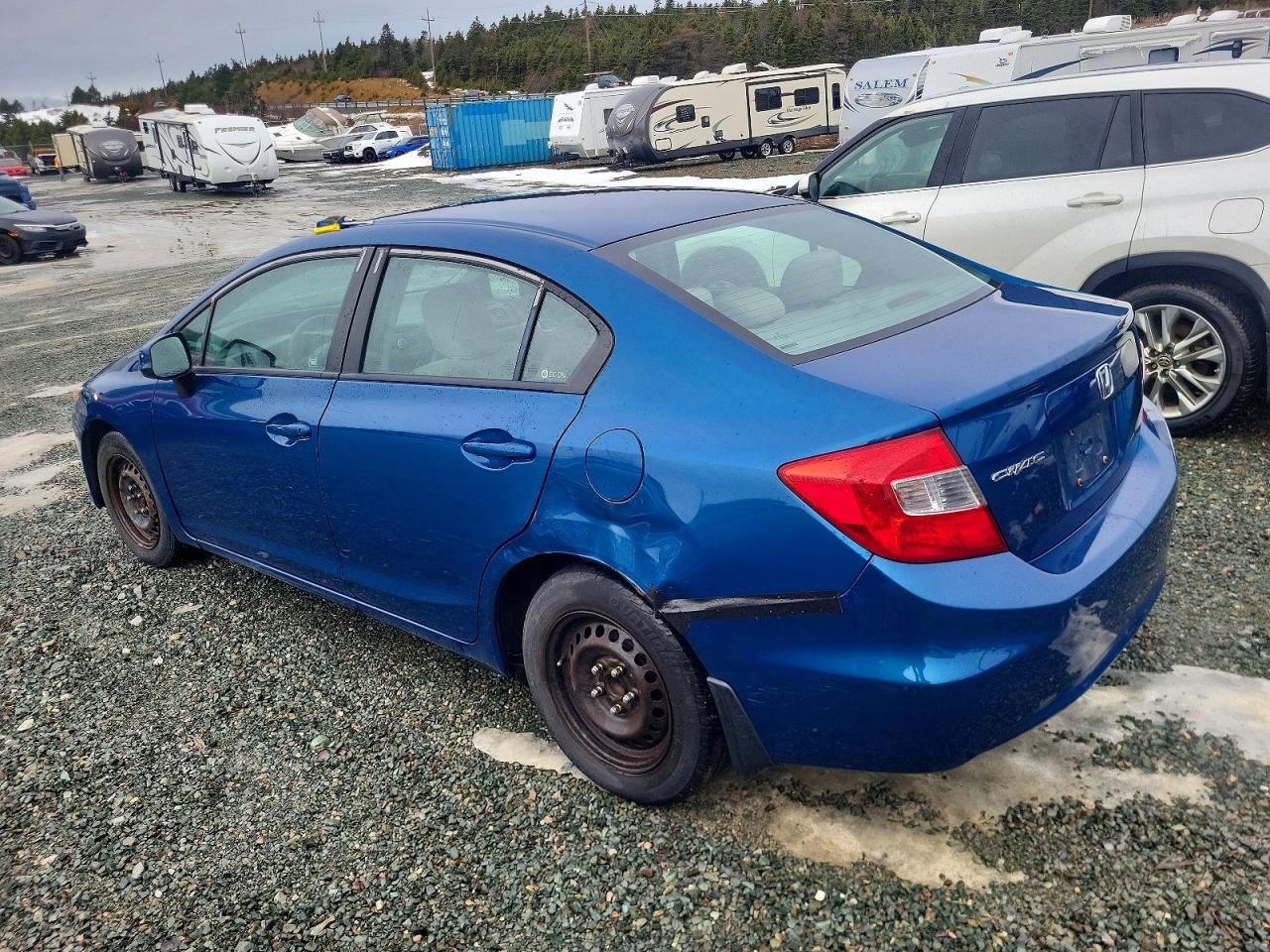 2012 Honda Civic Lx Blue vin: 2HGFB2F46CH028753