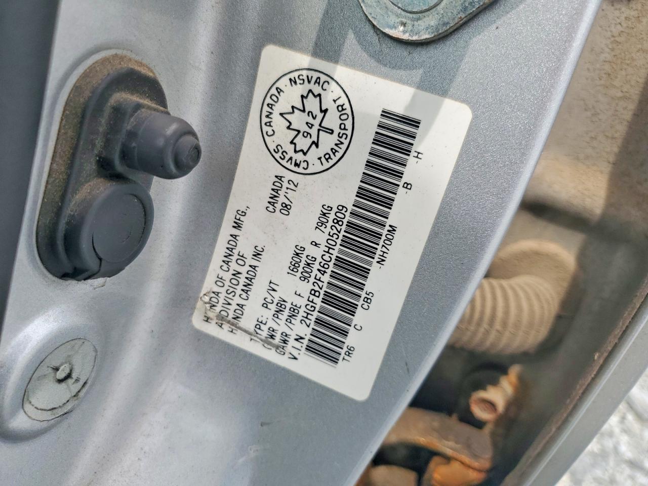 2012 Honda Civic Lx Silver vin: 2HGFB2F46CH052809
