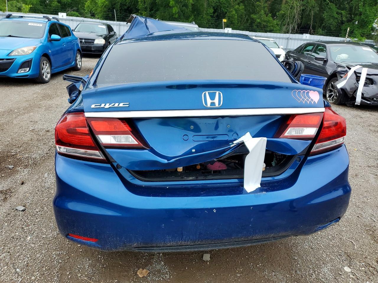 2013 Honda Civic Lx Blue vin: 2HGFB2F46DH004907