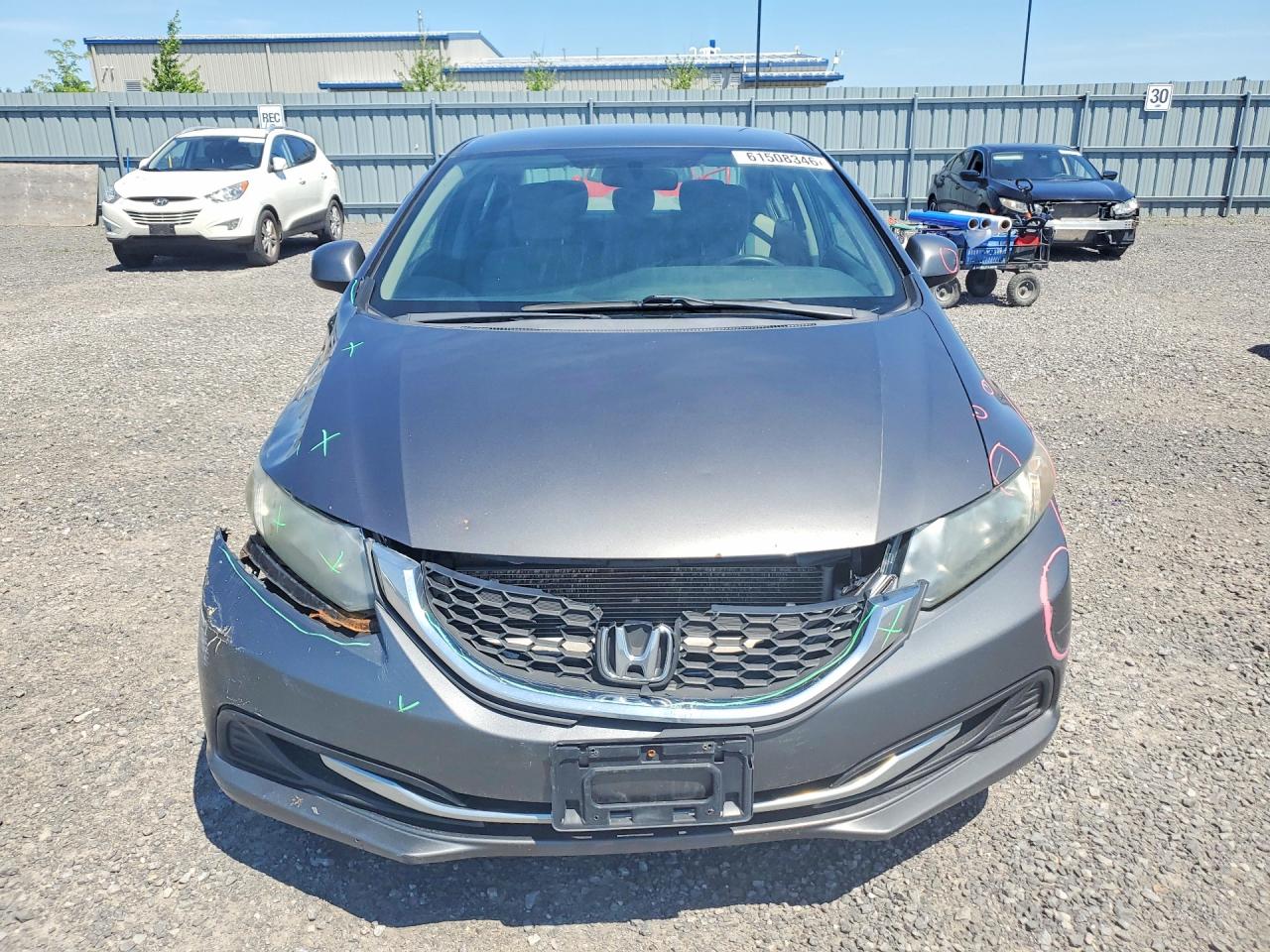 2013 Honda Civic Lx Серый vin: 2HGFB2F46DH029175