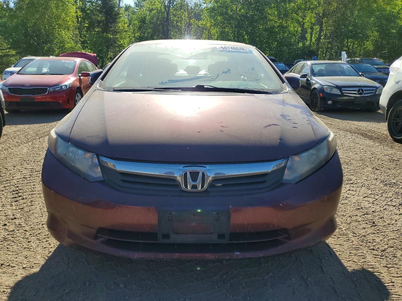 2012 Honda Civic Lx Burgundy vin: 2HGFB2F47CH012478