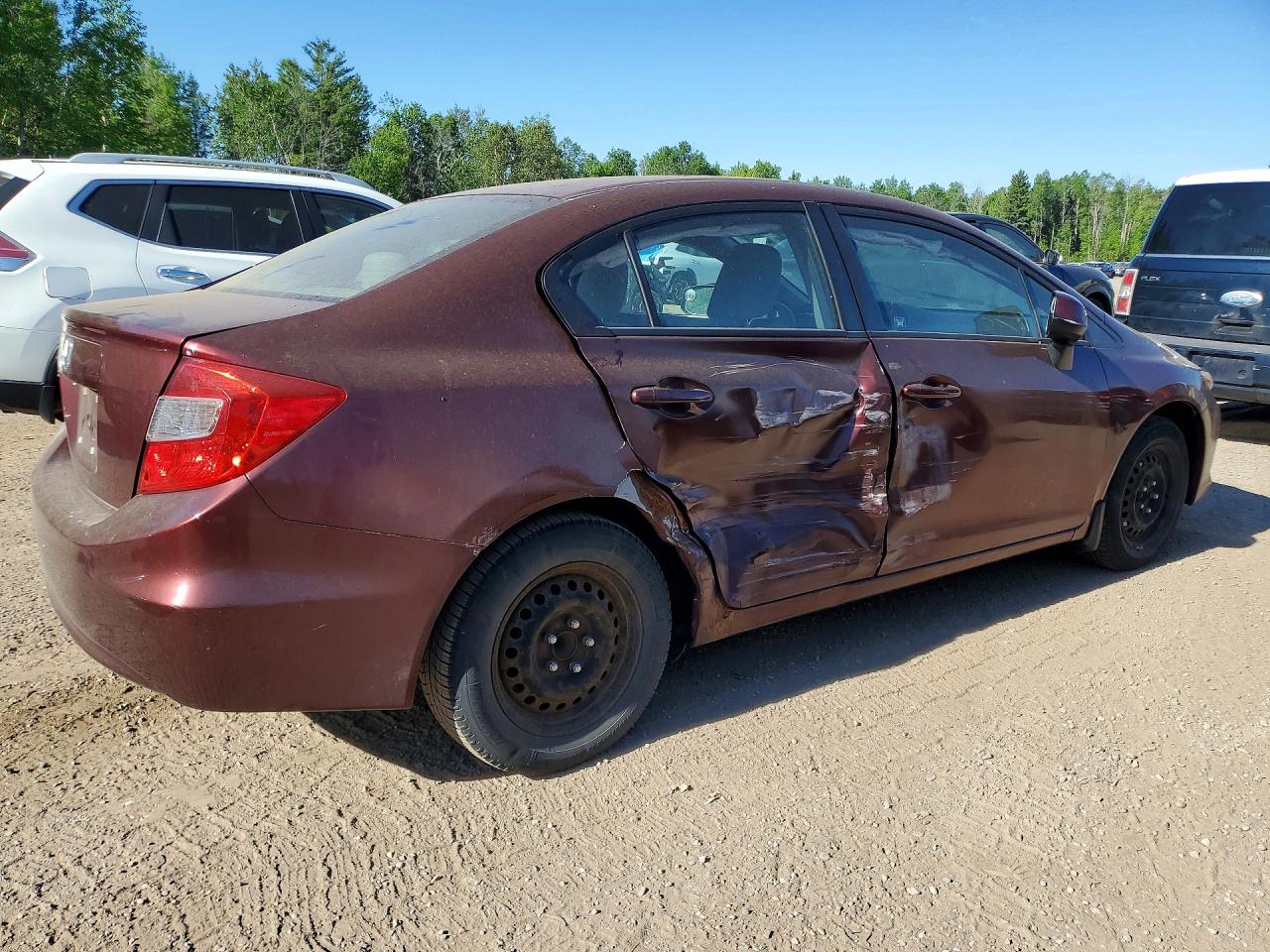 2012 Honda Civic Lx Burgundy vin: 2HGFB2F47CH012478