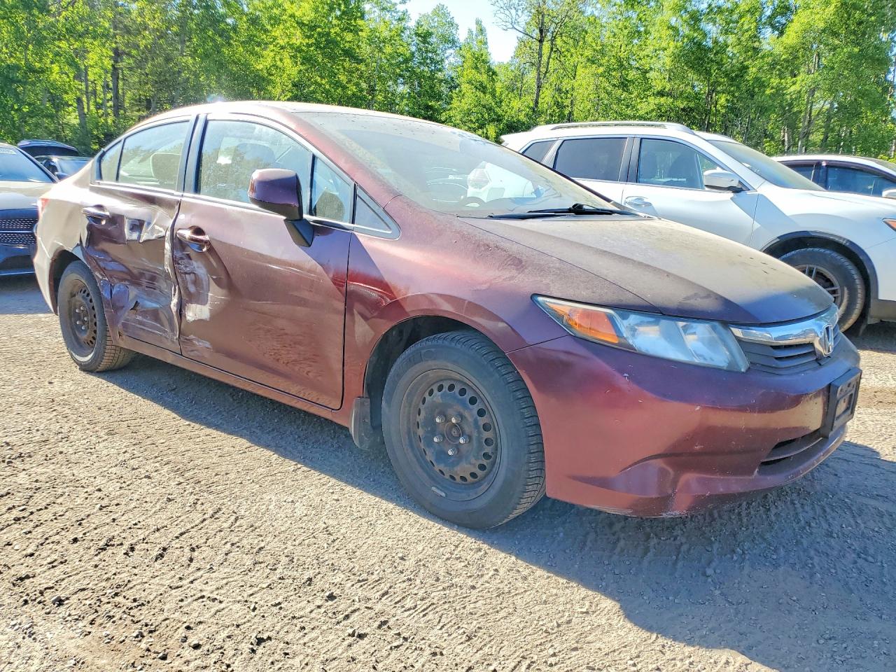 2012 Honda Civic Lx Burgundy vin: 2HGFB2F47CH012478