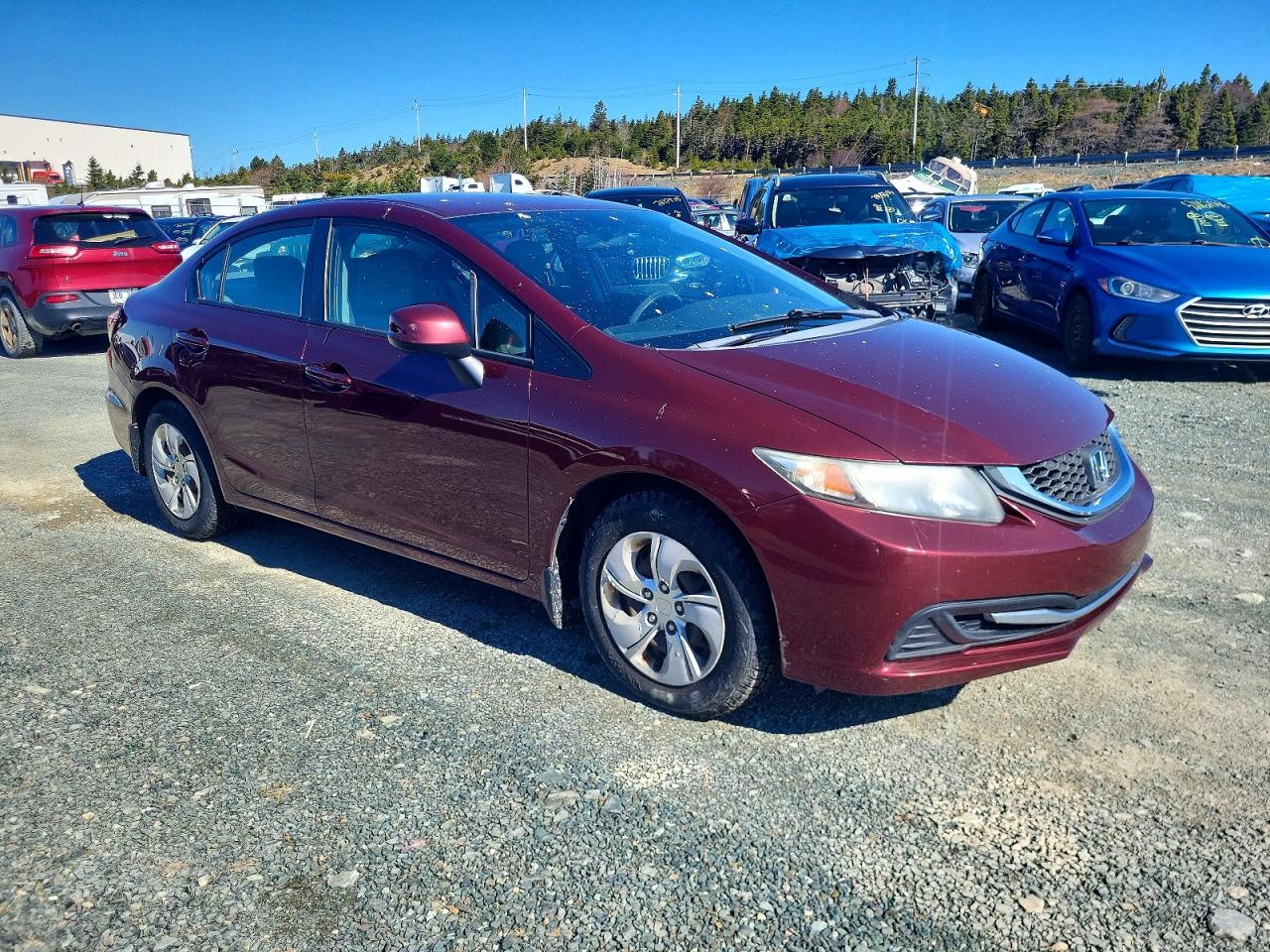 2013 Honda Civic Lx Бордовый vin: 2HGFB2F47DH017441