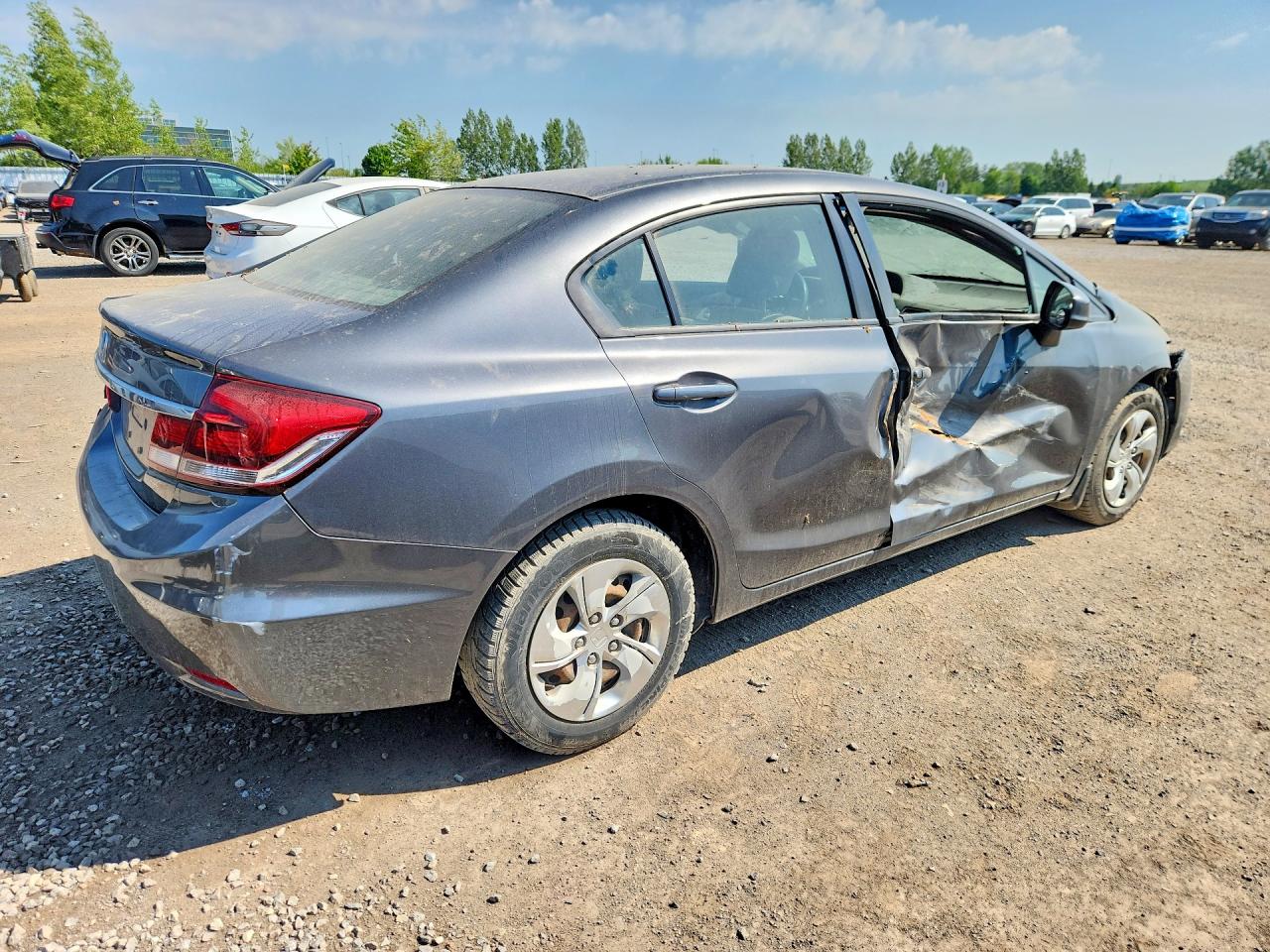 2013 Honda Civic Lx Gray vin: 2HGFB2F47DH108404