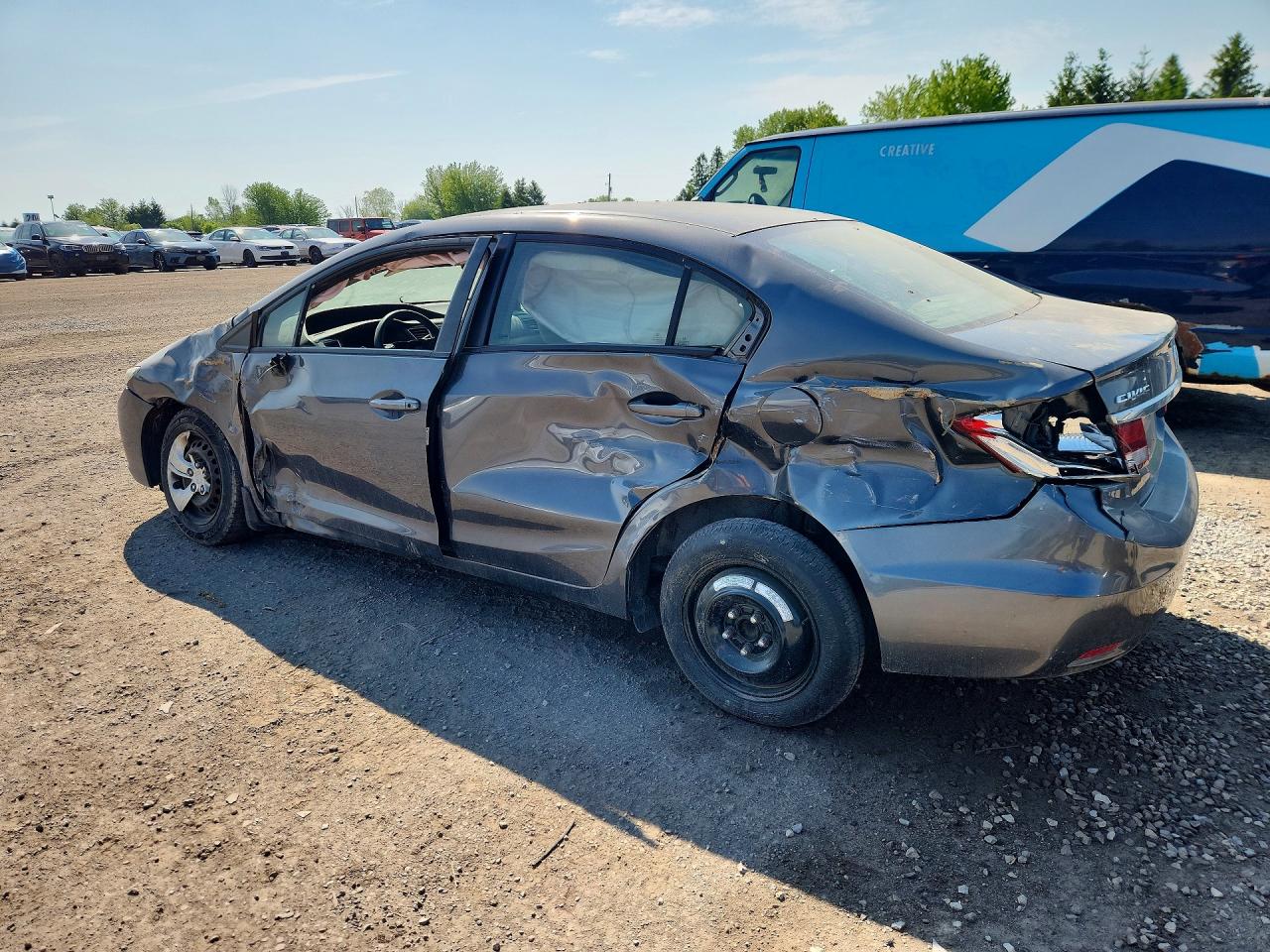 2013 Honda Civic Lx Gray vin: 2HGFB2F47DH108404