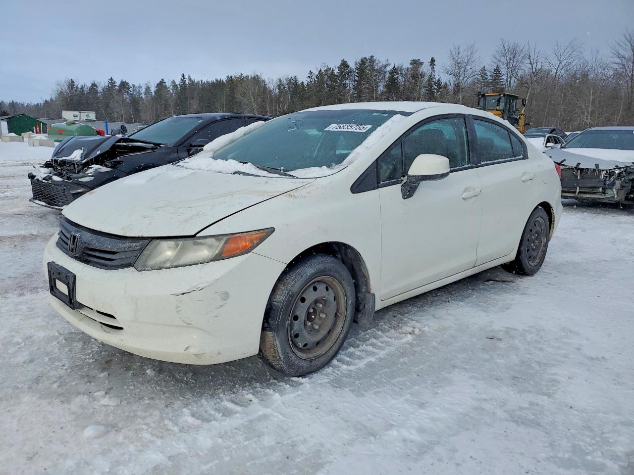 2012 Honda Civic Lx White vin: 2HGFB2F48CH048731