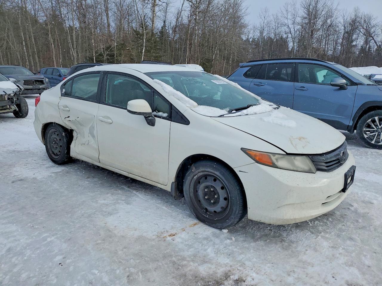 2012 Honda Civic Lx White vin: 2HGFB2F48CH048731