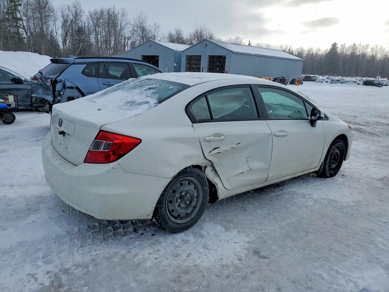 2012 Honda Civic Lx White vin: 2HGFB2F48CH048731