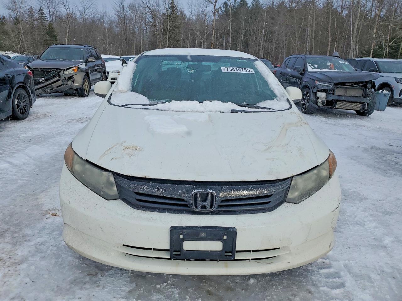 2012 Honda Civic Lx White vin: 2HGFB2F48CH048731