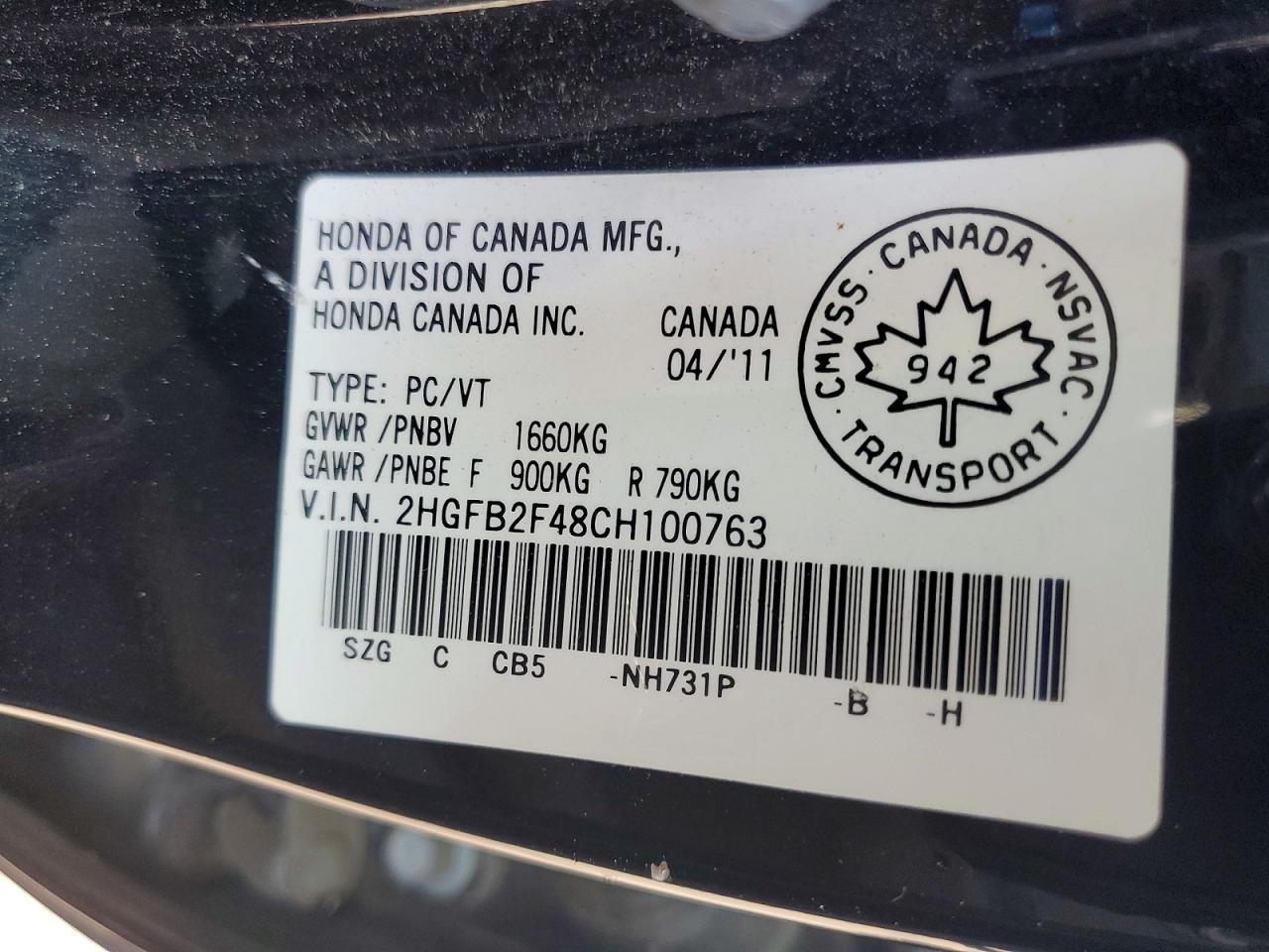 2012 Honda Civic Lx Black vin: 2HGFB2F48CH100763