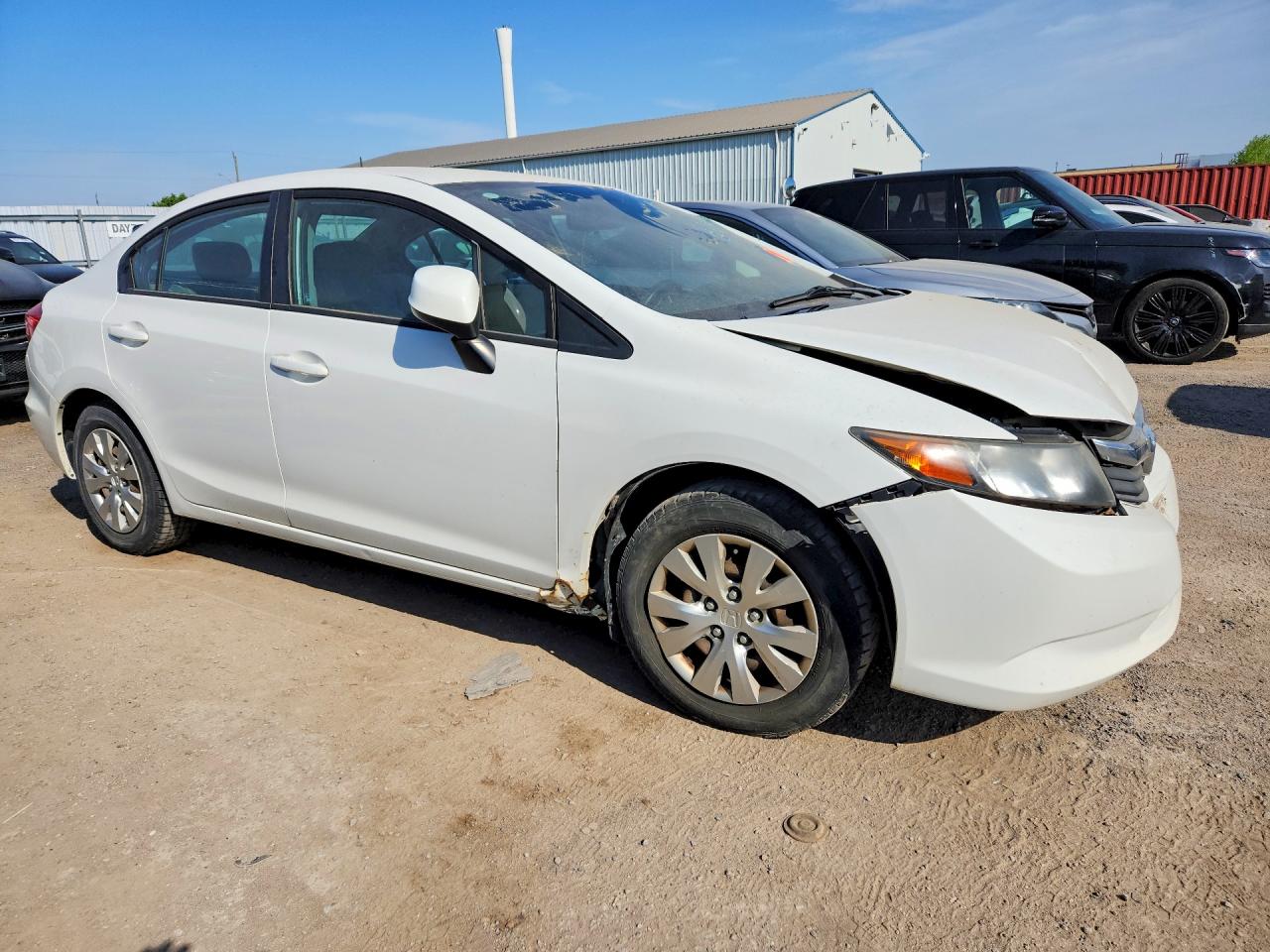 2012 Honda Civic Lx White vin: 2HGFB2F49CH039391