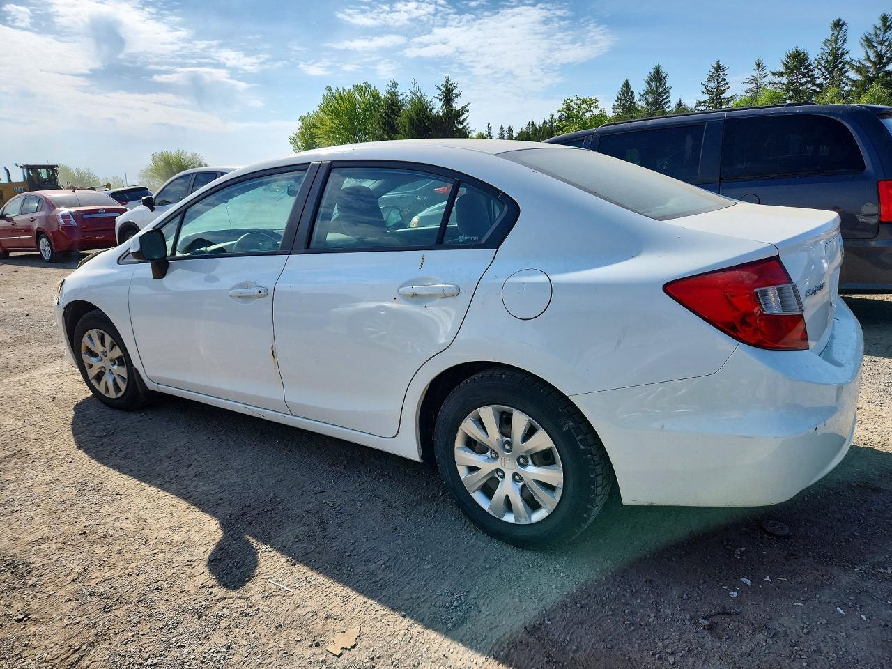 2012 Honda Civic Lx White vin: 2HGFB2F49CH039391