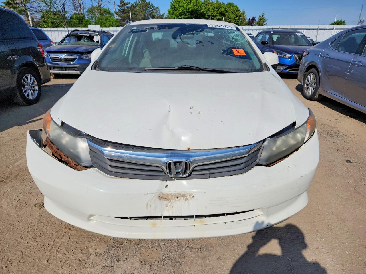 2012 Honda Civic Lx White vin: 2HGFB2F49CH039391
